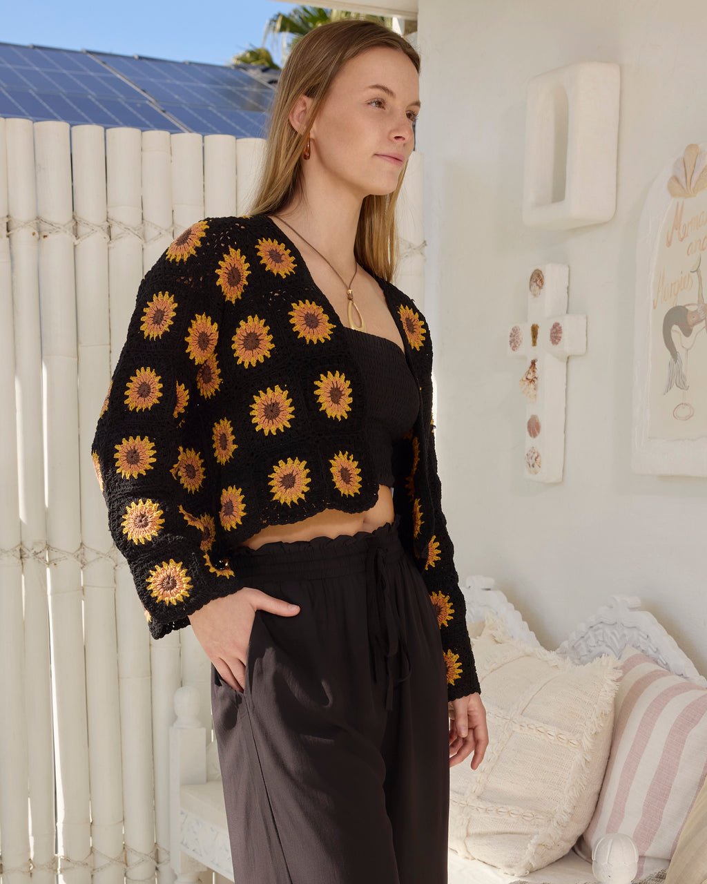 SUNFLOWER CARDIGAN BLACK