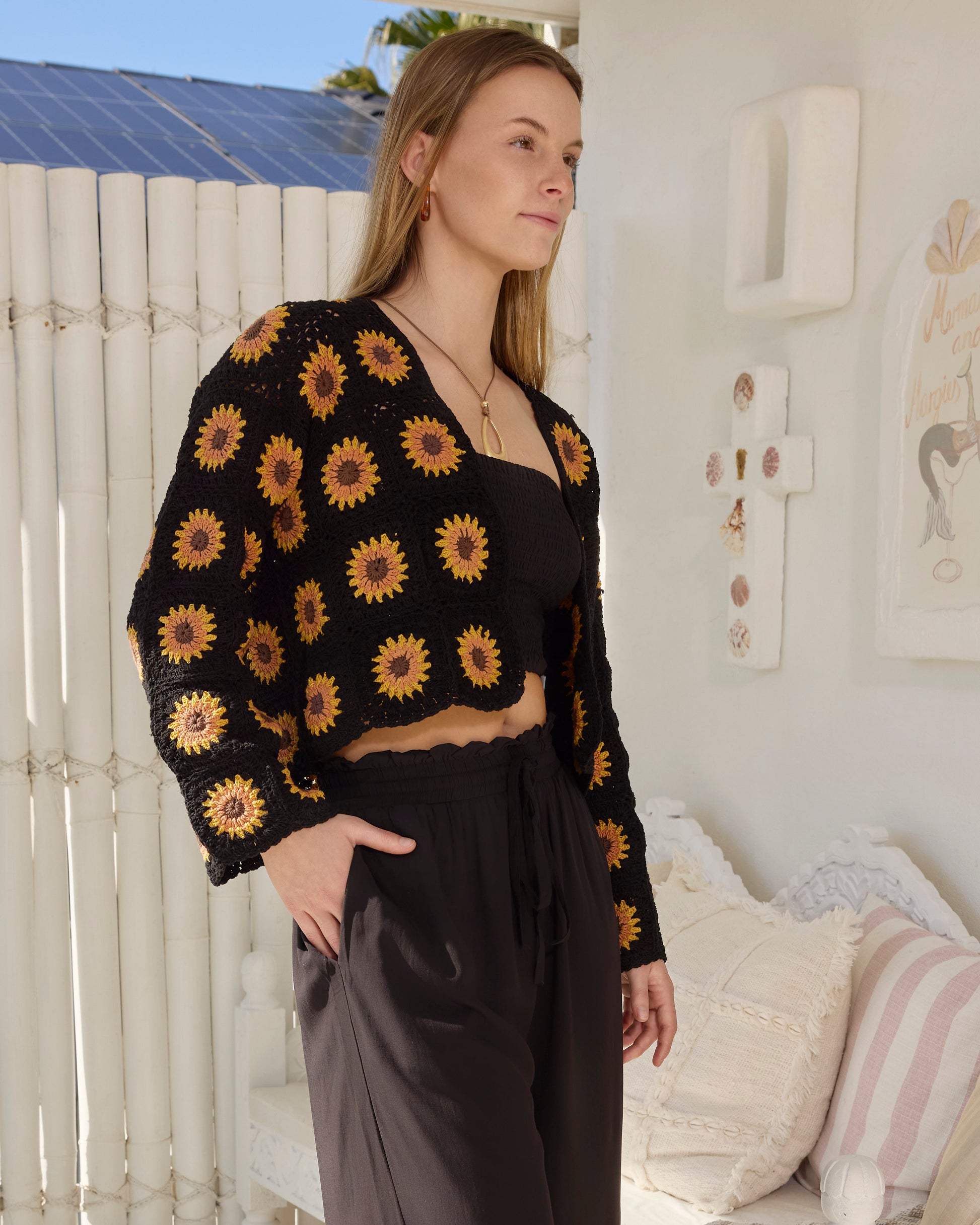 SUNFLOWER CARDIGAN BLACK