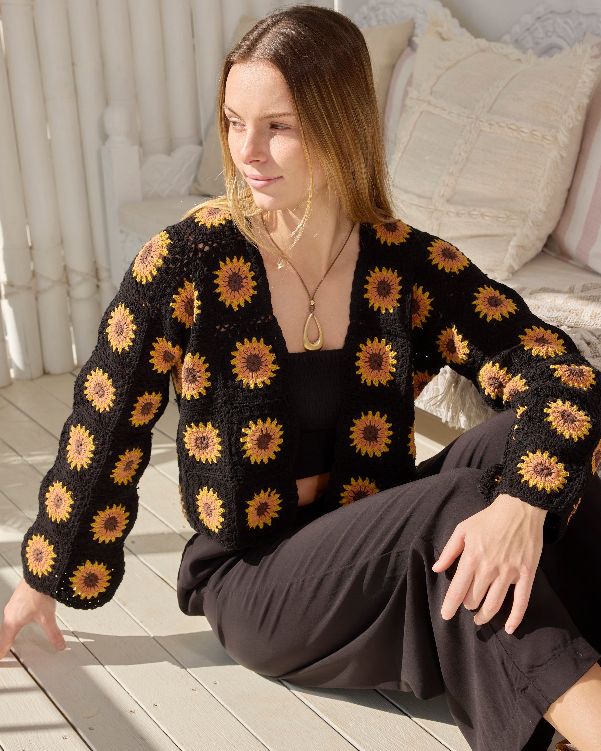 SUNFLOWER CARDIGAN BLACK