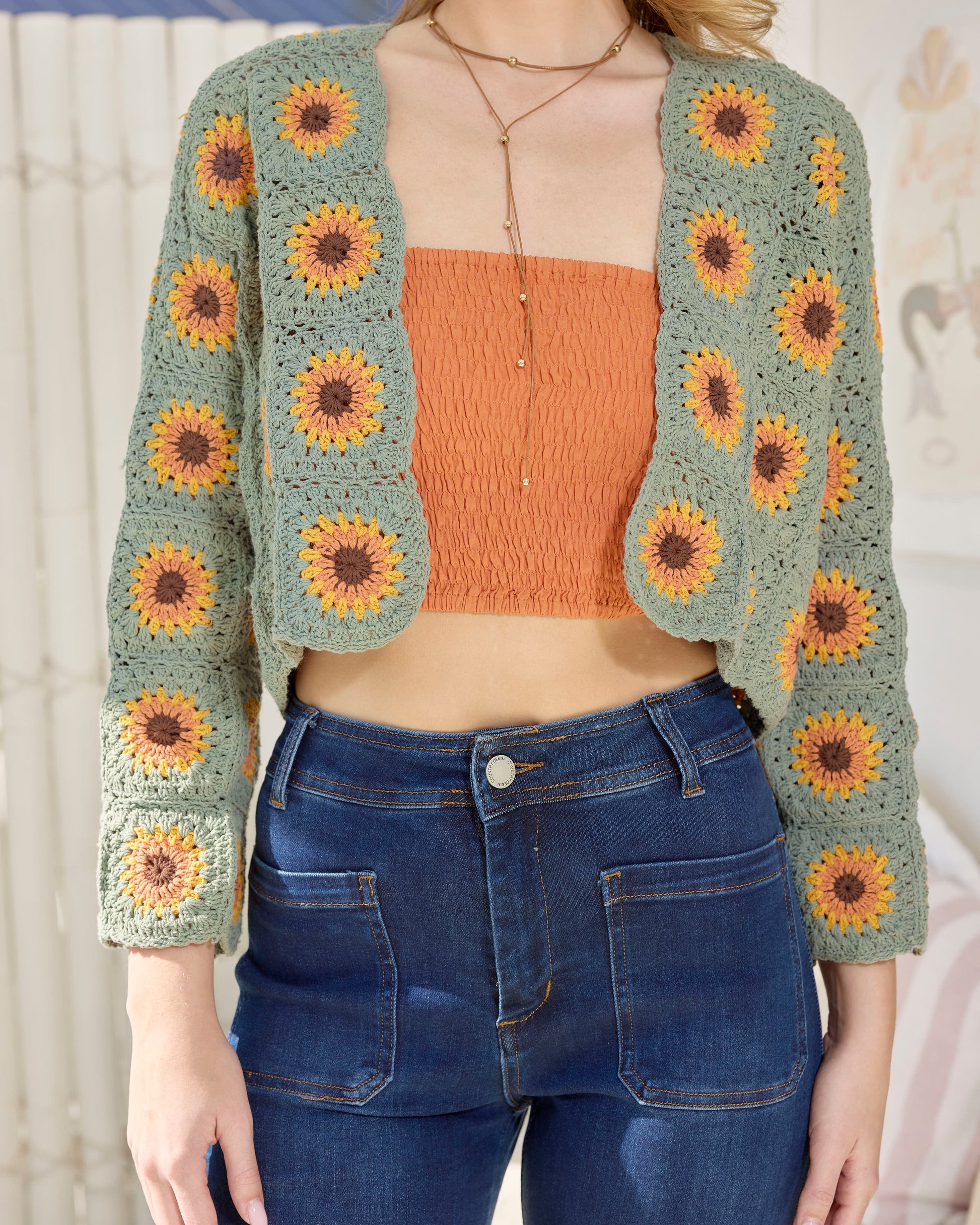 SUNFLOWER CARDIGAN SAGE