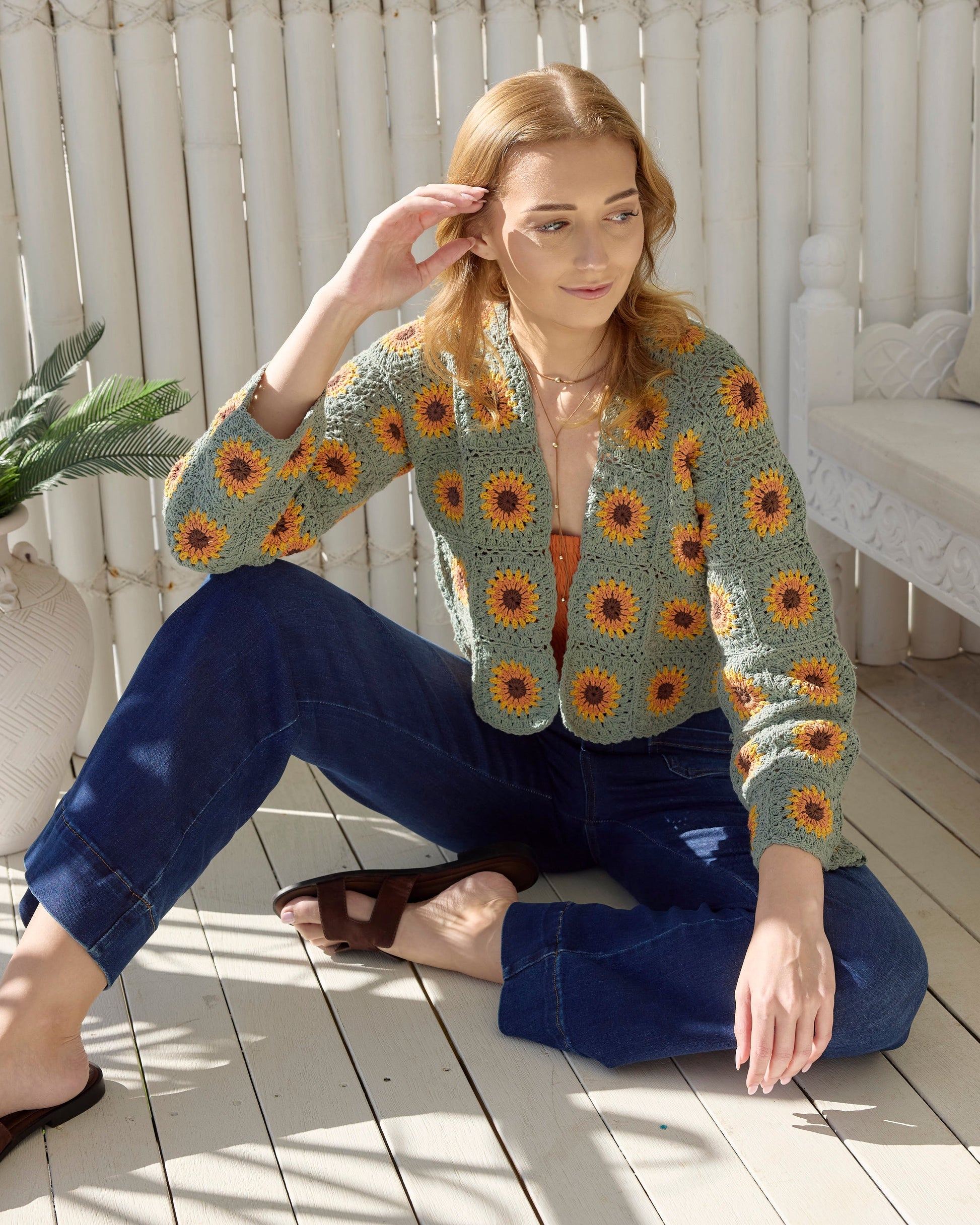 SUNFLOWER CARDIGAN SAGE