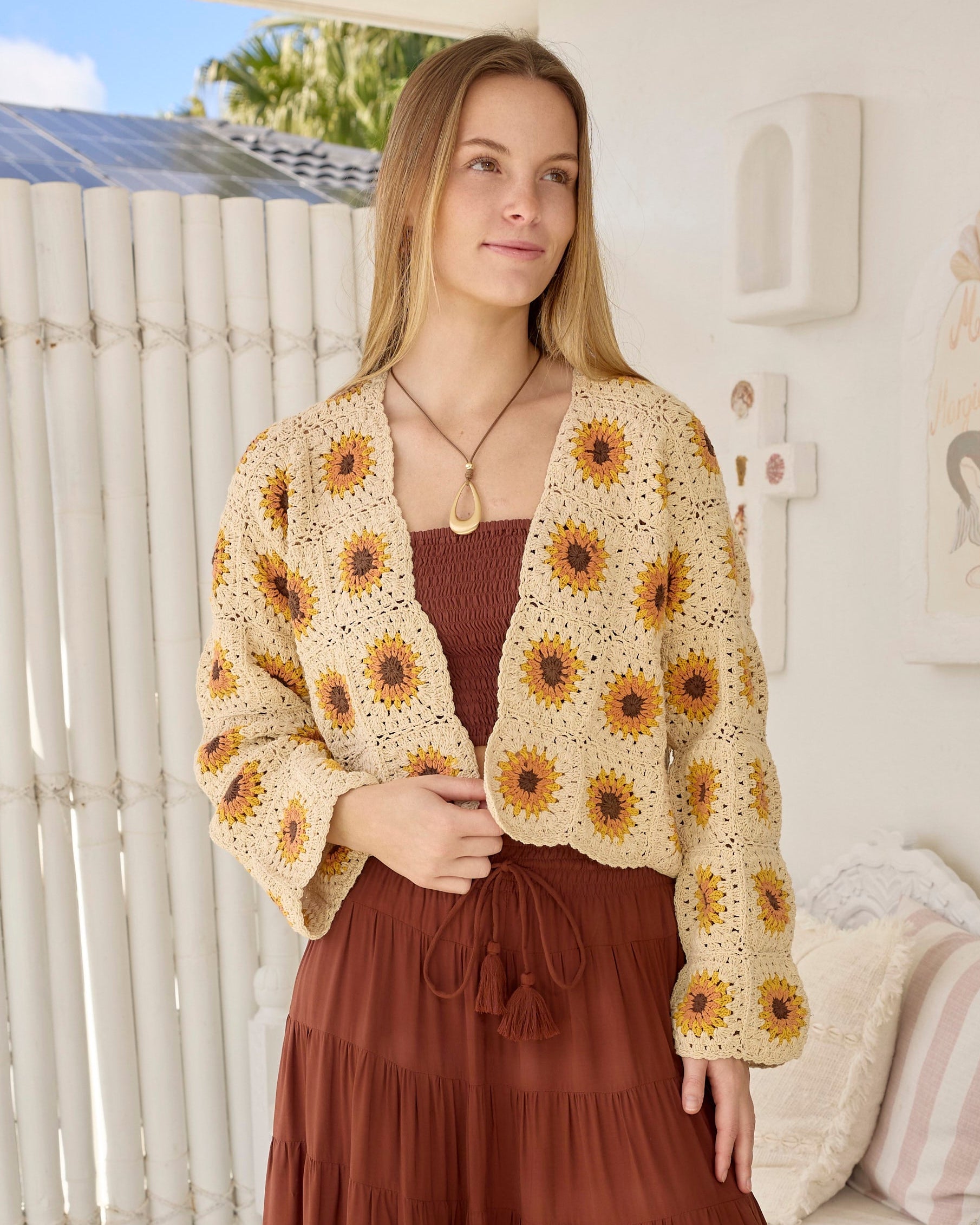 SUNFLOWER CARDIGAN VINTAGE CREAM