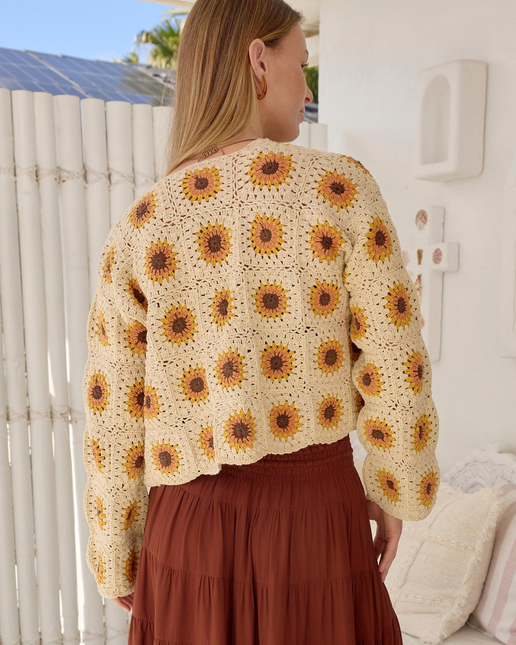 SUNFLOWER CARDIGAN VINTAGE CREAM