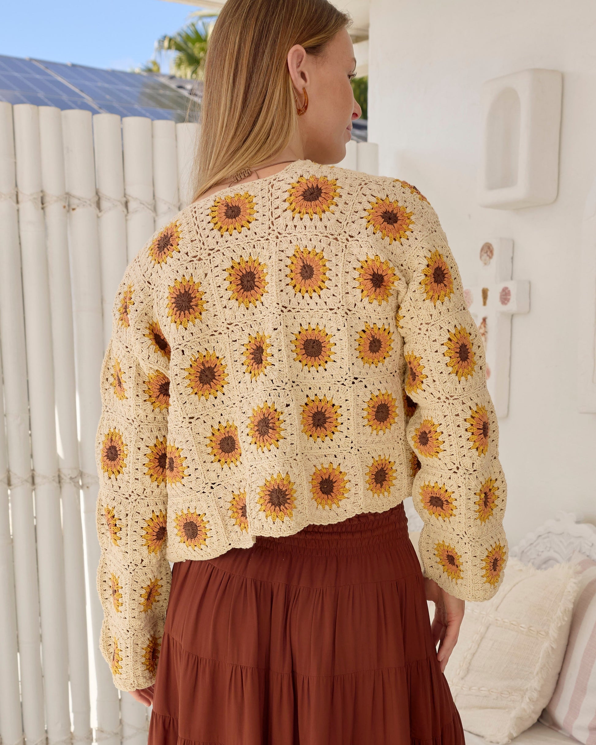 SUNFLOWER CARDIGAN VINTAGE CREAM