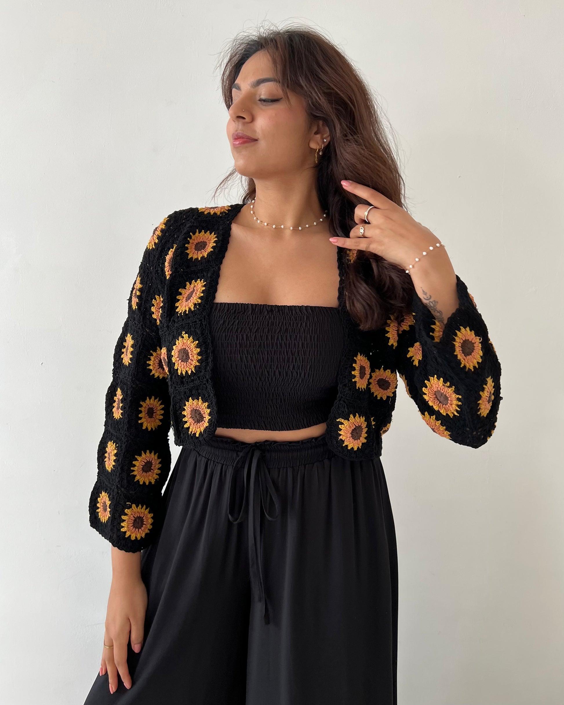 SUNFLOWER CARDIGAN BLACK