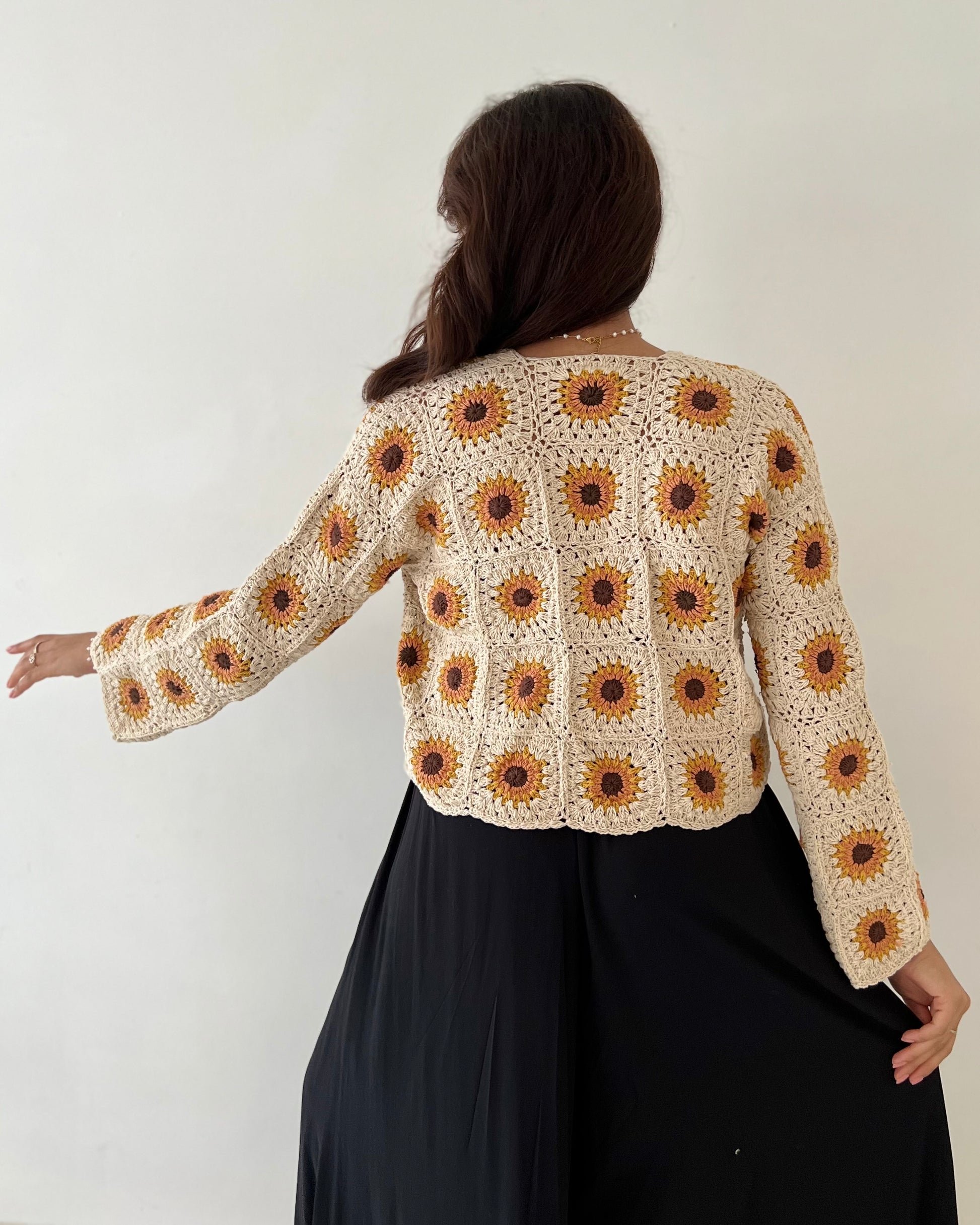 SUNFLOWER CARDIGAN VINTAGE CREAM