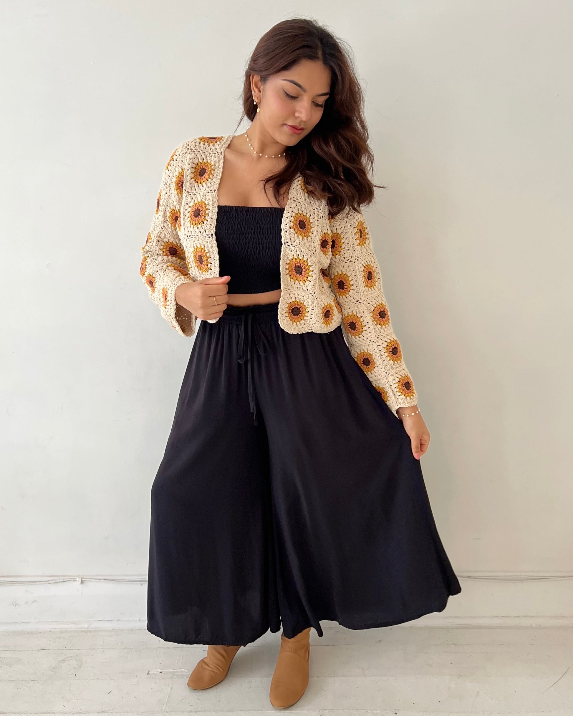 SUNFLOWER CARDIGAN VINTAGE CREAM