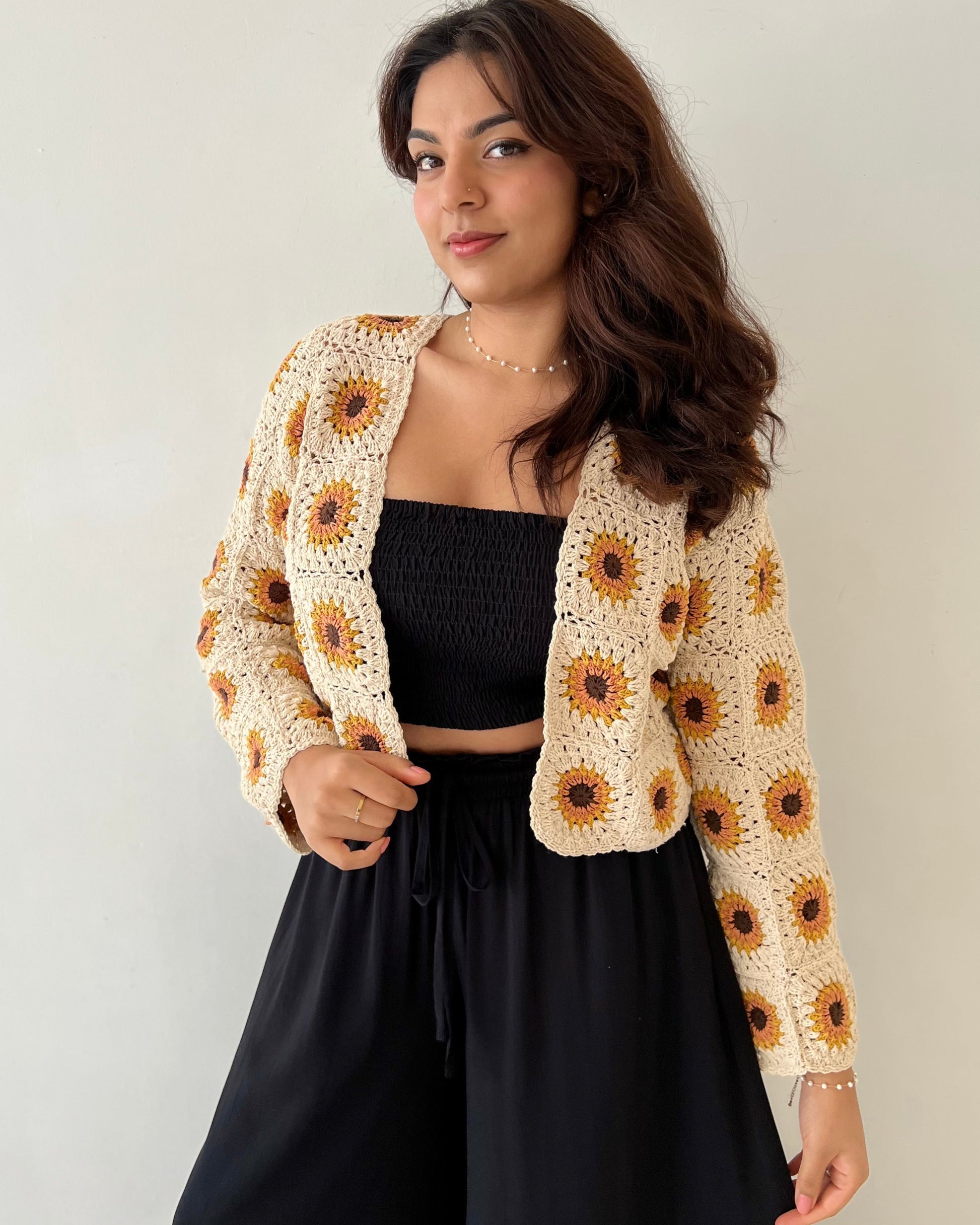 SUNFLOWER CARDIGAN VINTAGE CREAM