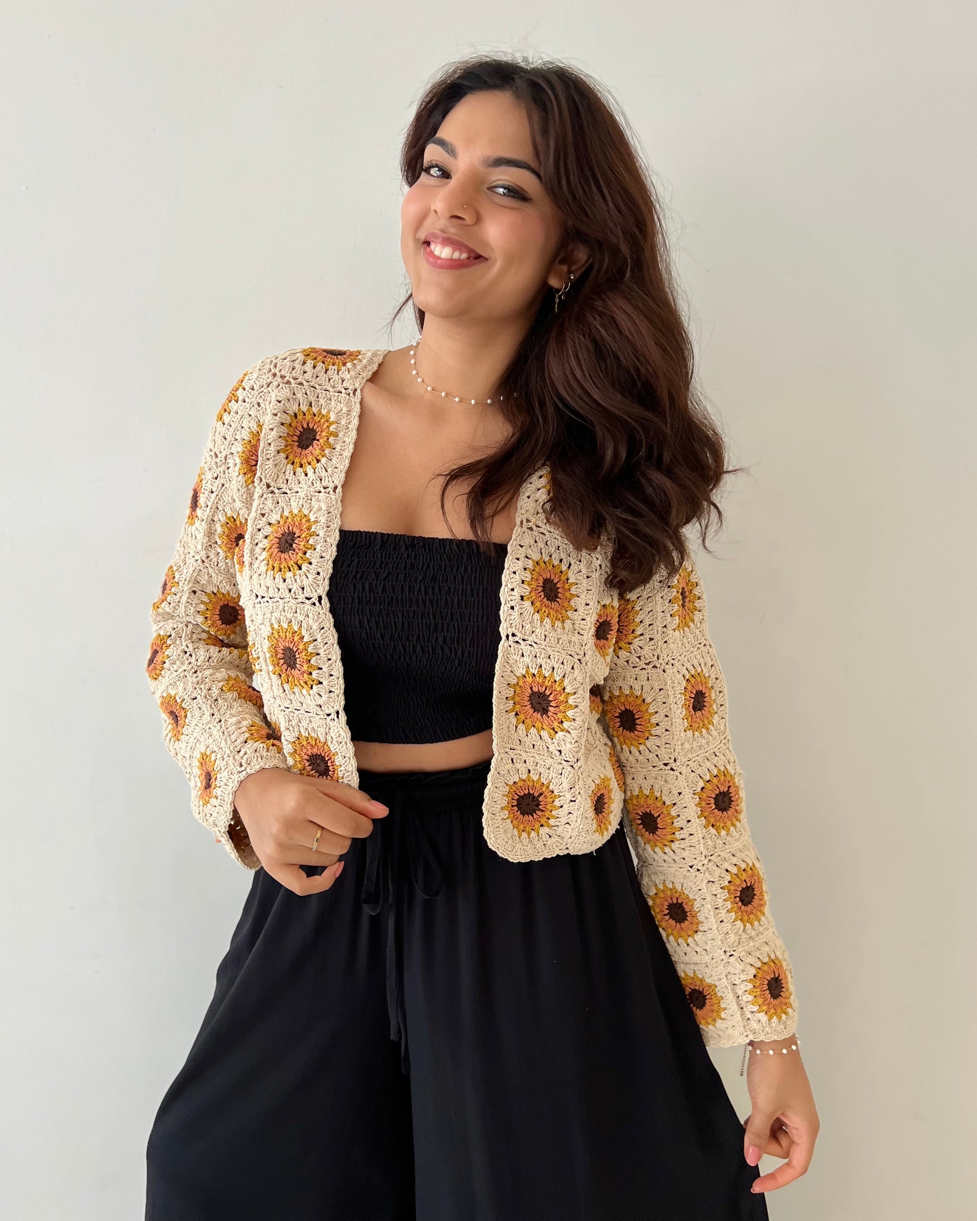 SUNFLOWER CARDIGAN VINTAGE CREAM
