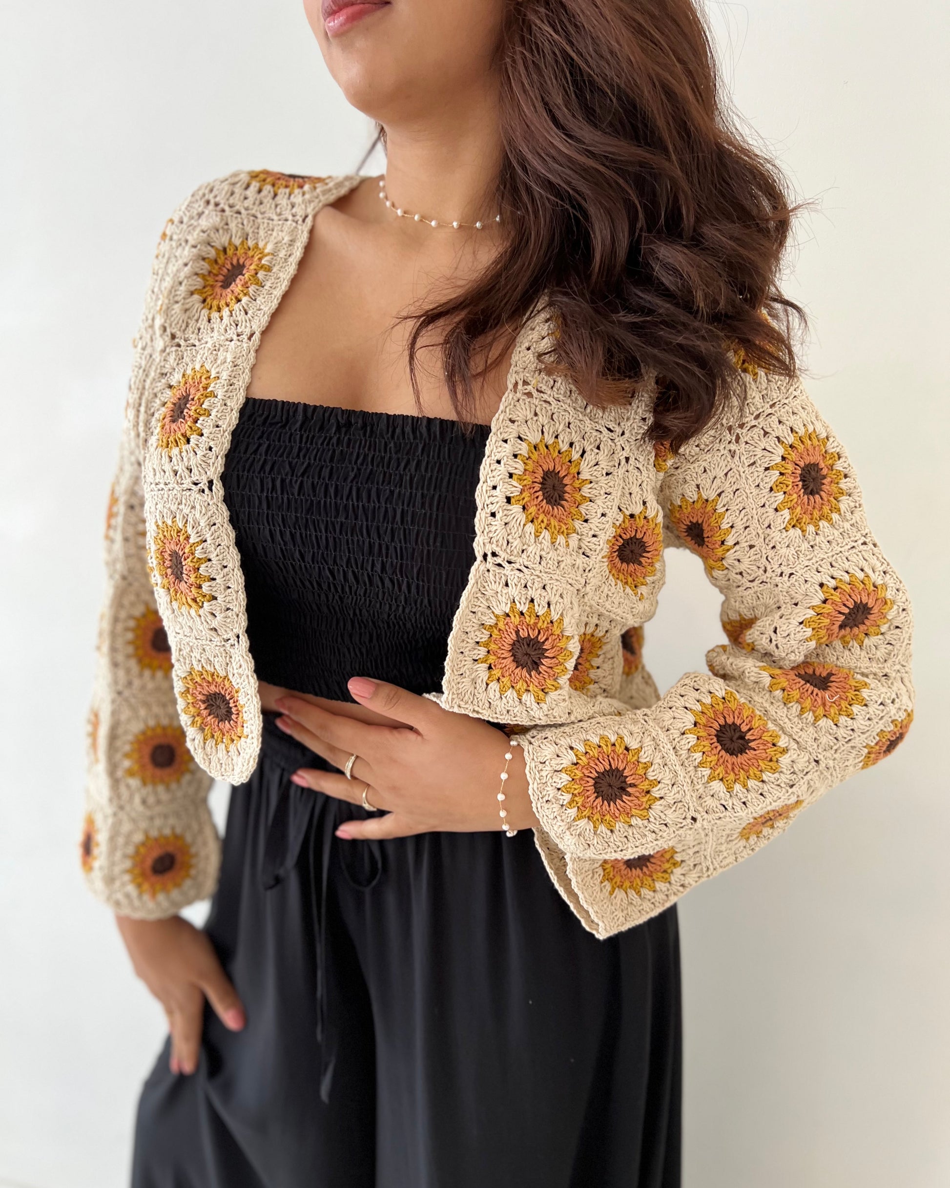SUNFLOWER CARDIGAN VINTAGE CREAM