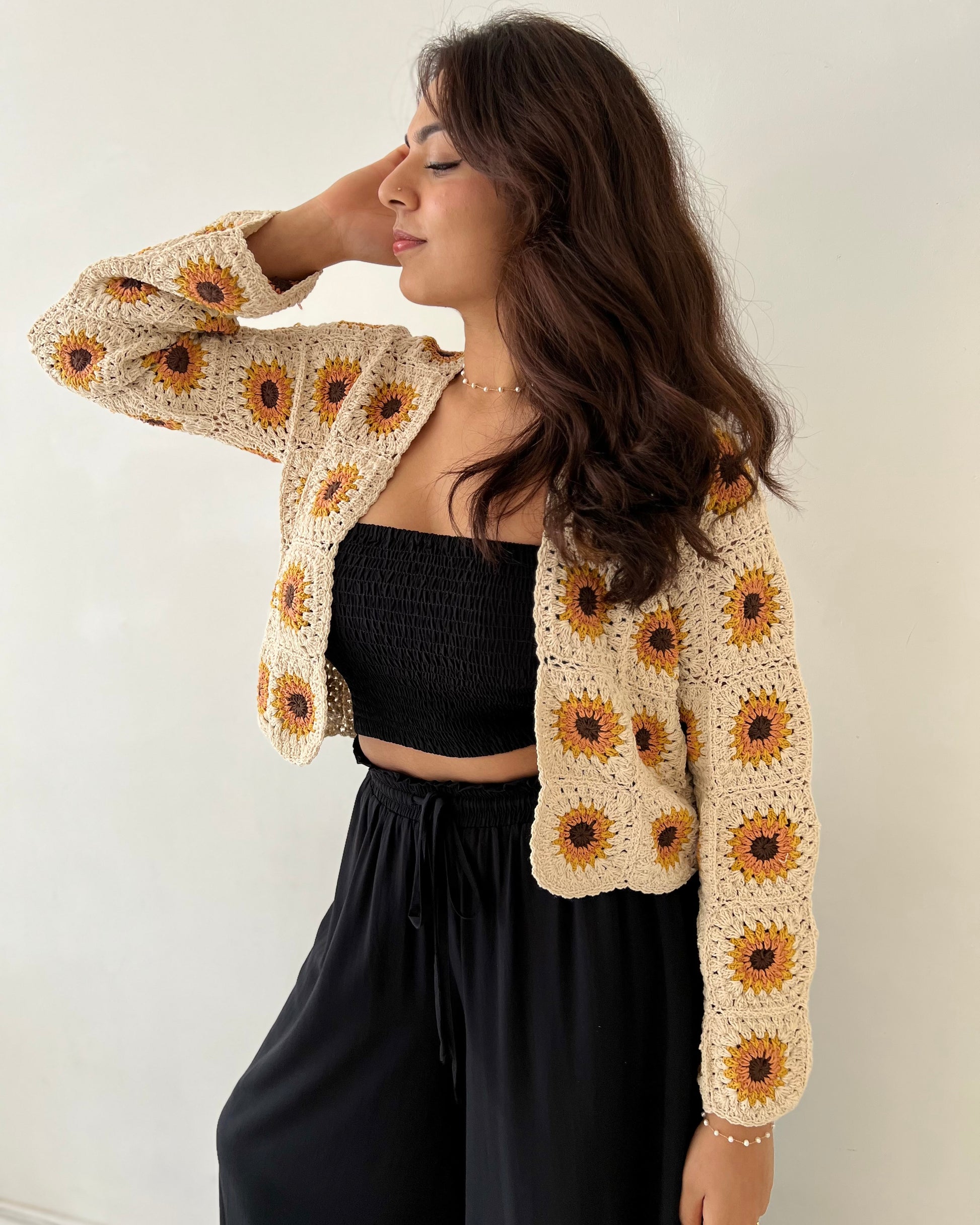 SUNFLOWER CARDIGAN VINTAGE CREAM