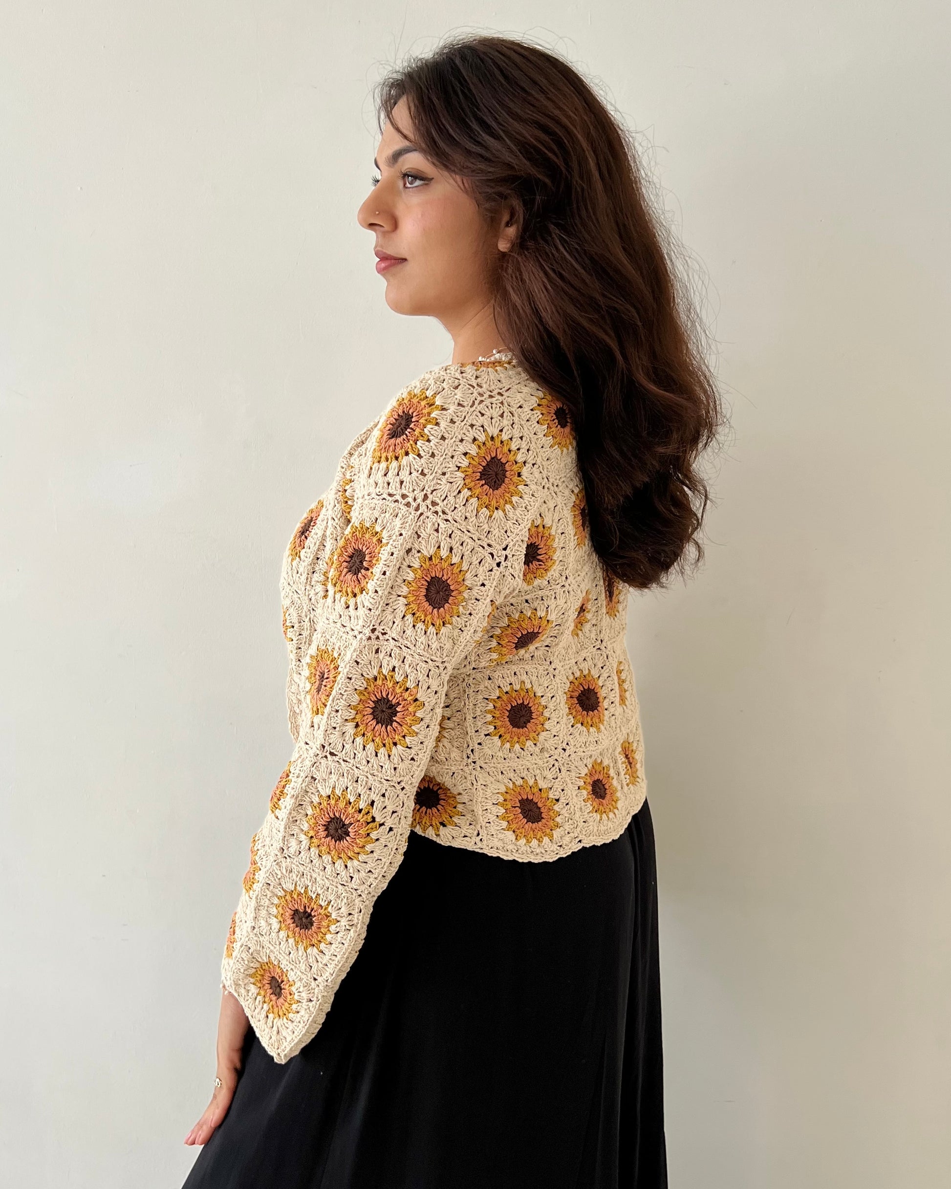 SUNFLOWER CARDIGAN VINTAGE CREAM