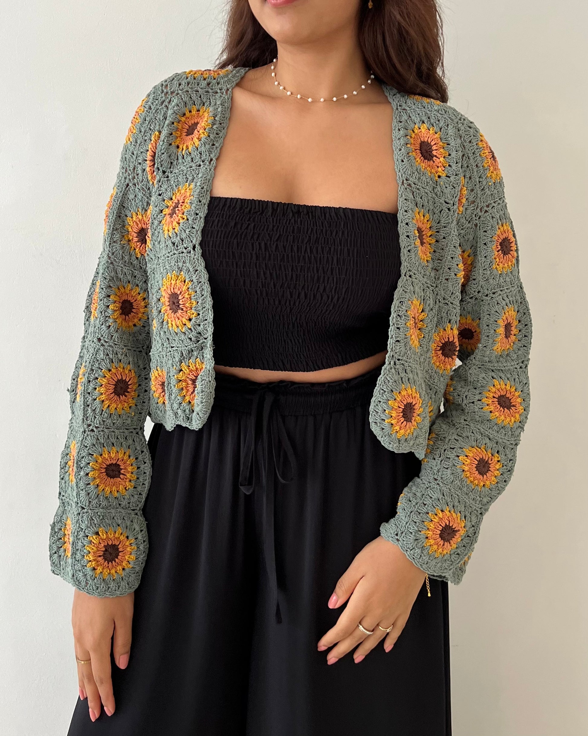 SUNFLOWER CARDIGAN SAGE