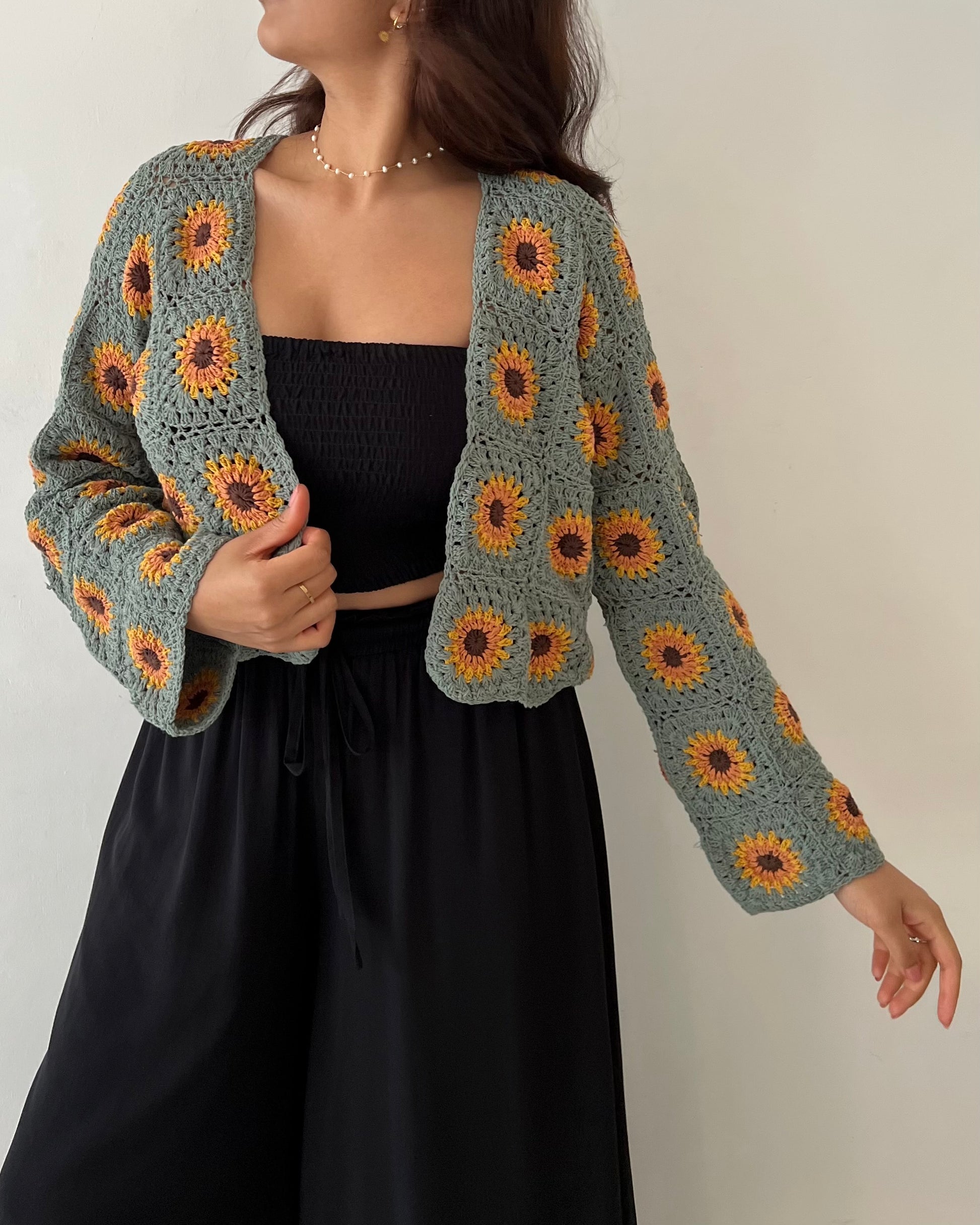 SUNFLOWER CARDIGAN SAGE