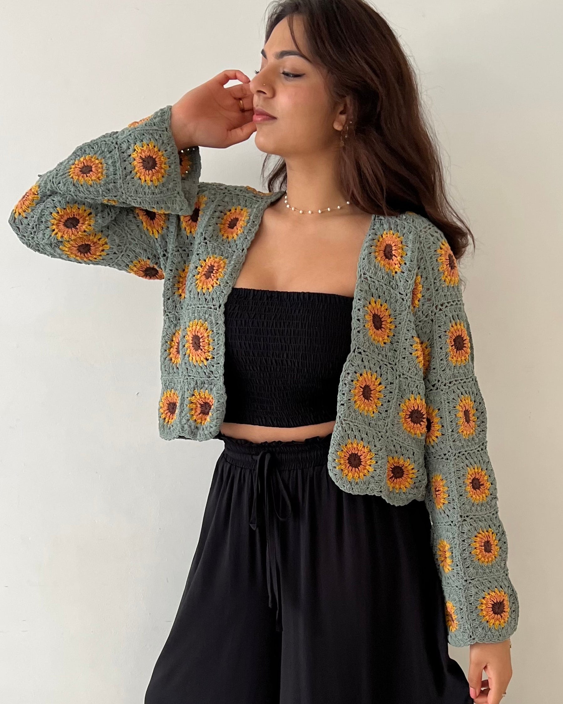 SUNFLOWER CARDIGAN SAGE