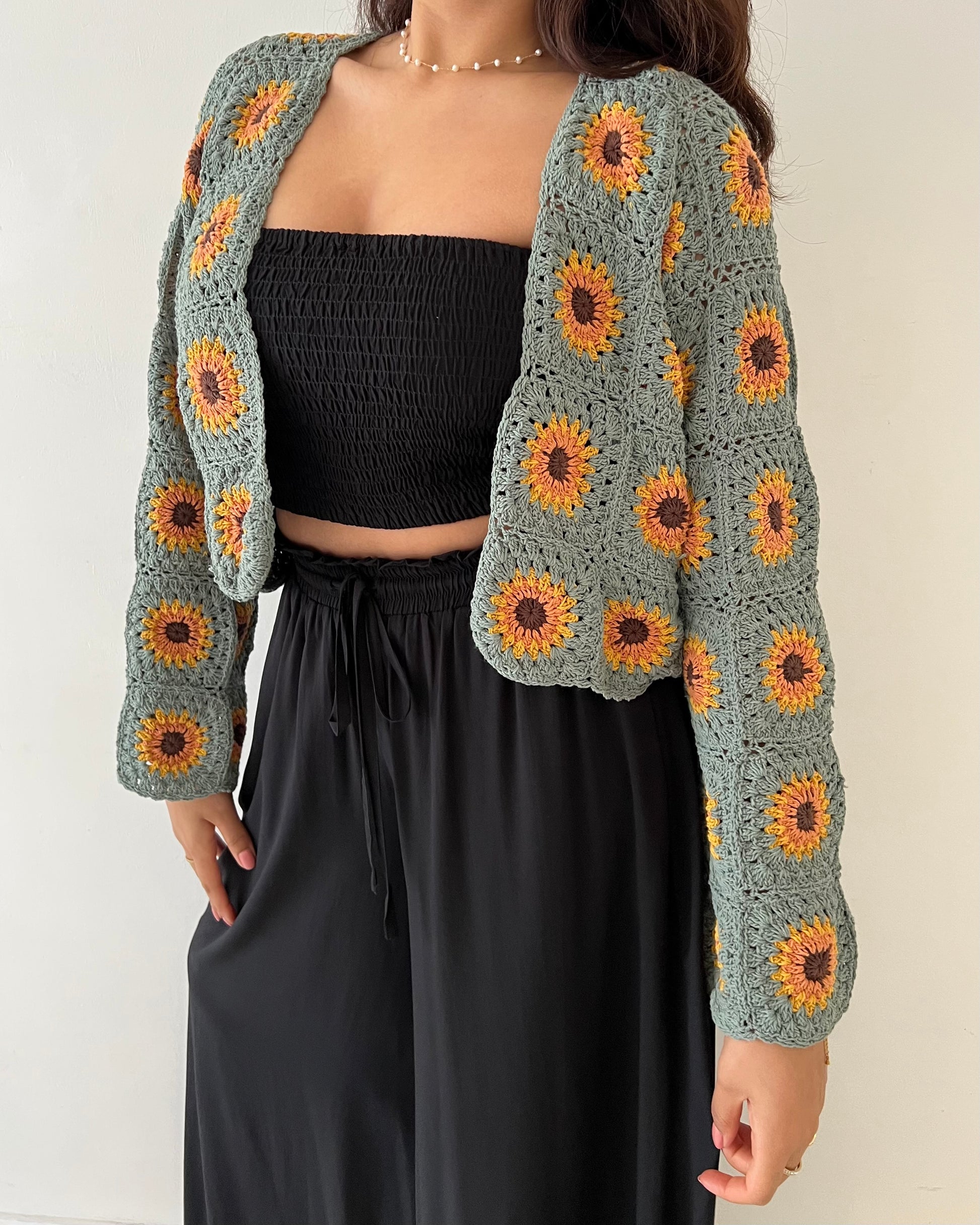 SUNFLOWER CARDIGAN SAGE