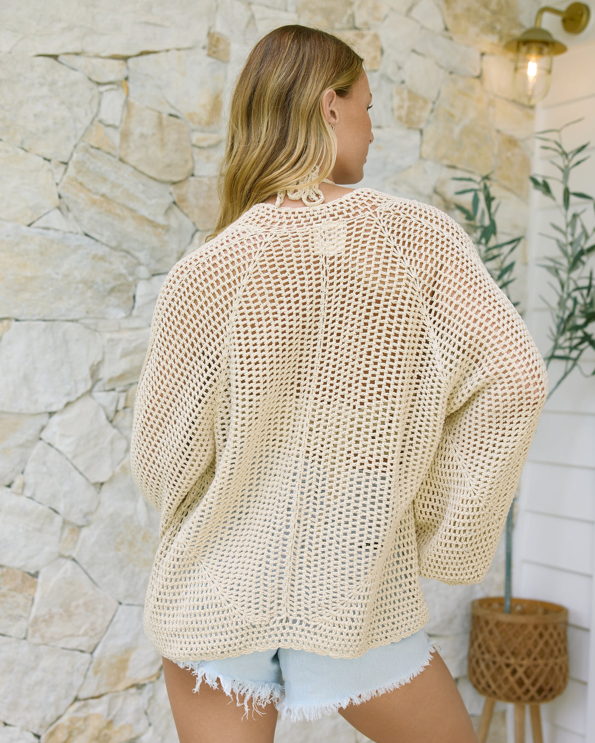 FLEUR CARDIGAN VINTAGE CREAM