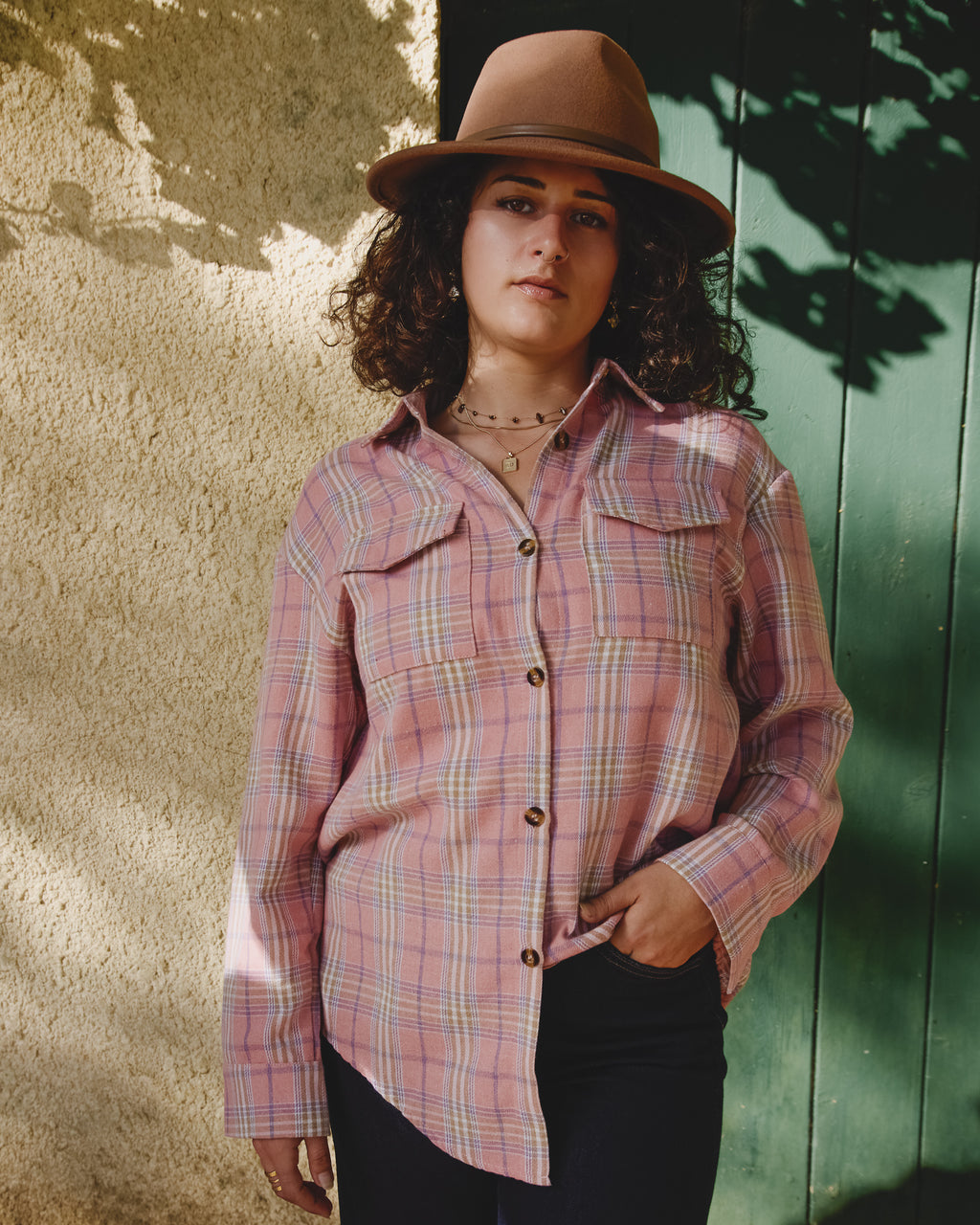 JOAN FLANNEL SHACKET PINK