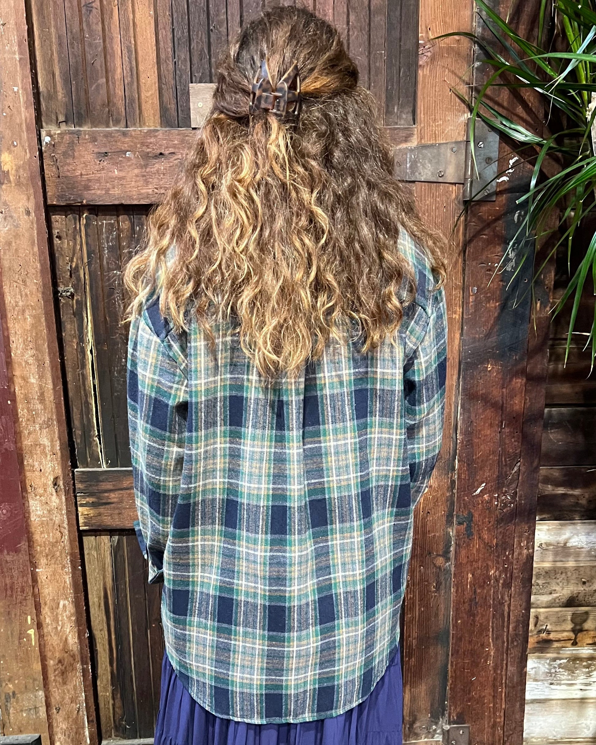 JOAN FLANNEL SHACKET GREEN