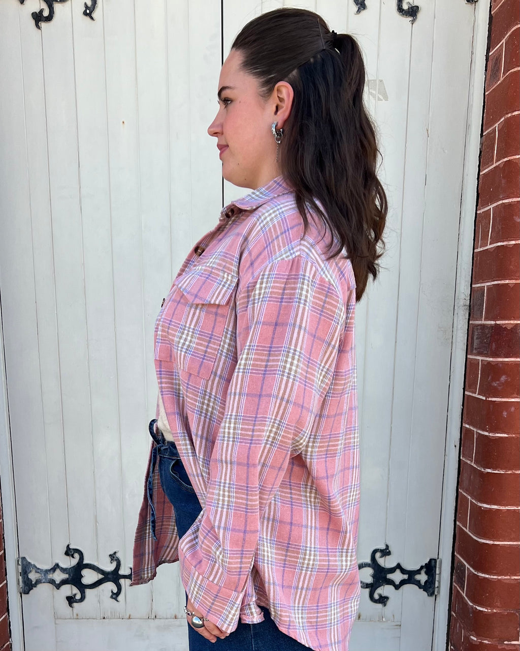 JOAN FLANNEL SHACKET PINK