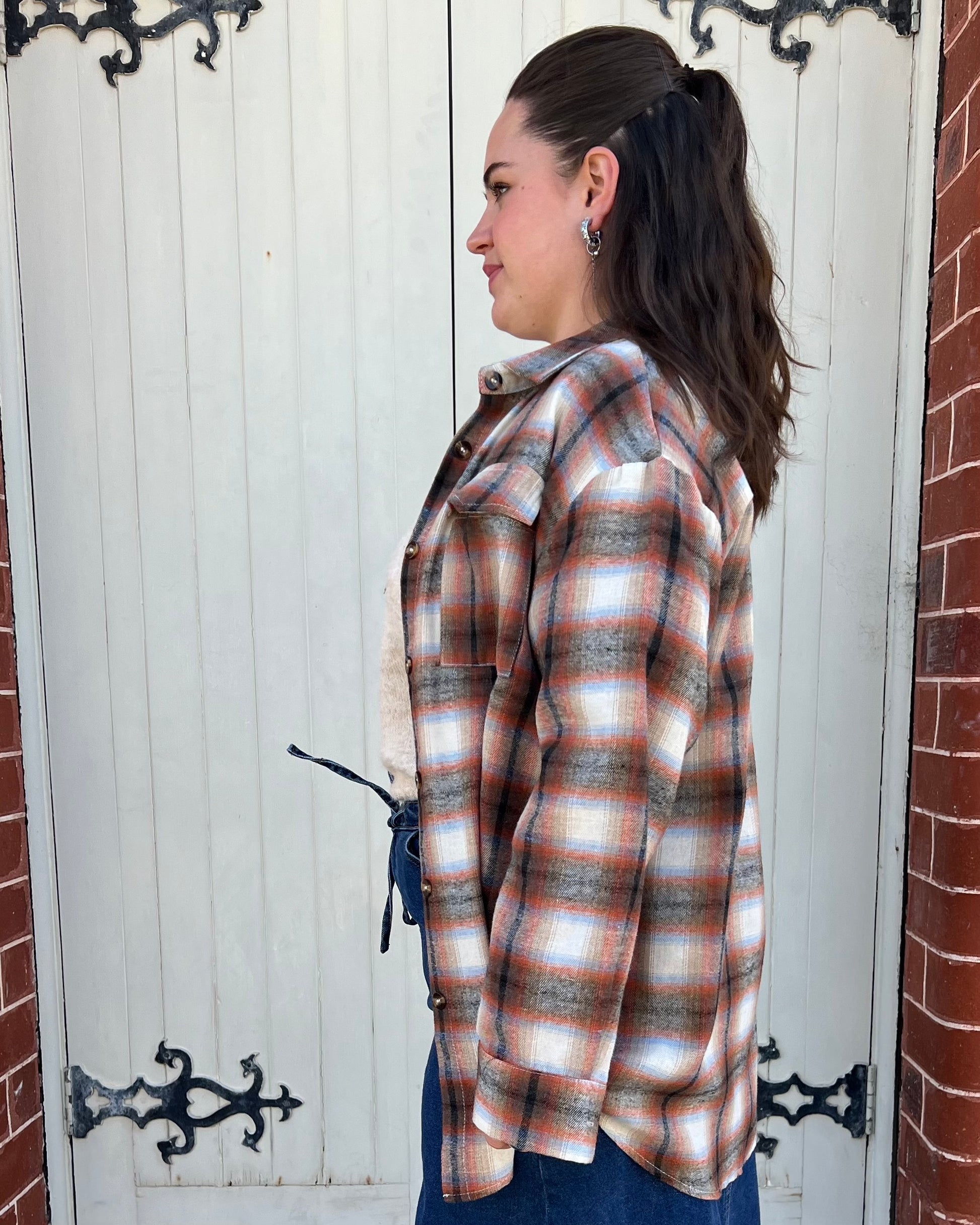 JOAN  FLANNEL SHACKET RUST