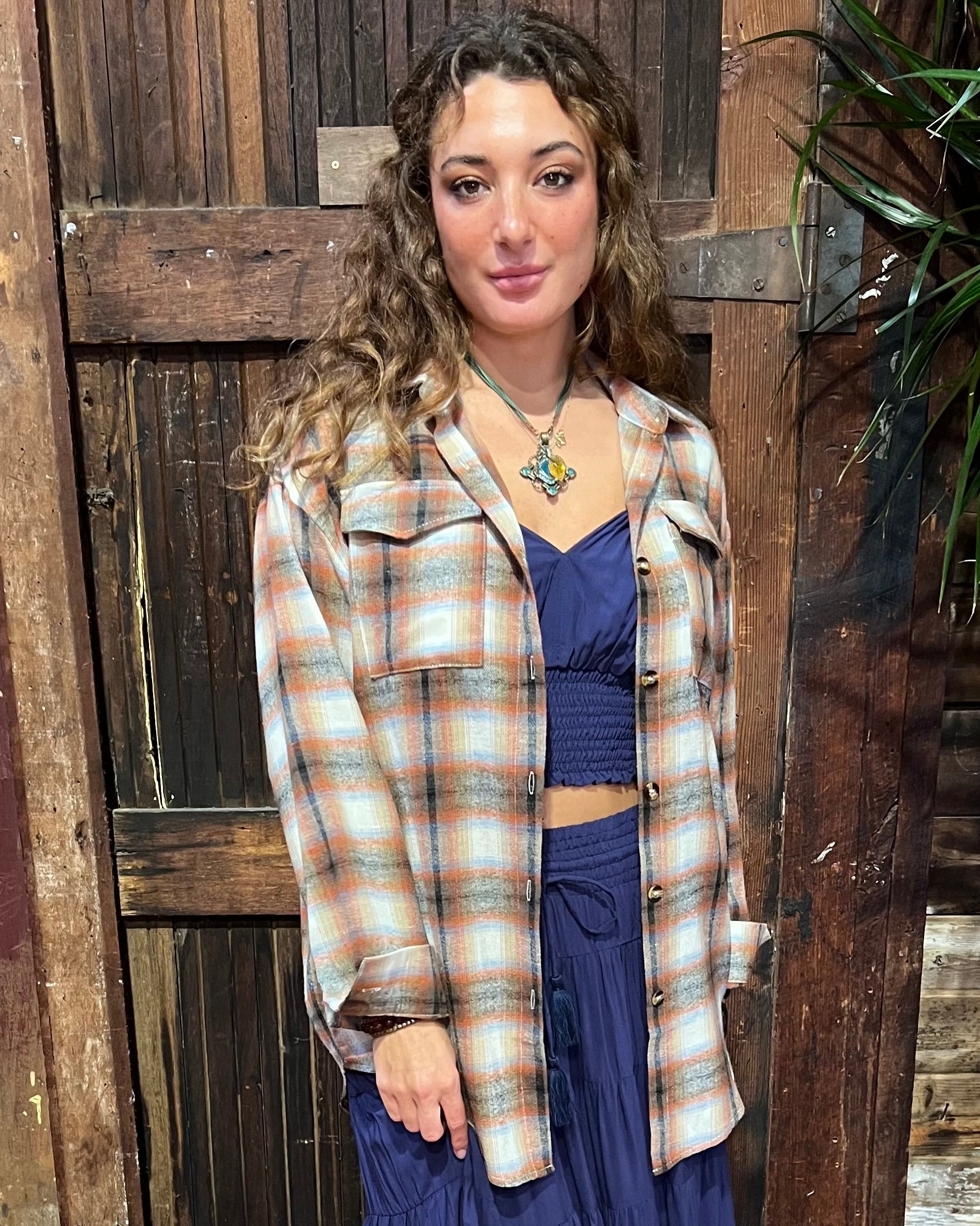 JOAN  FLANNEL SHACKET RUST