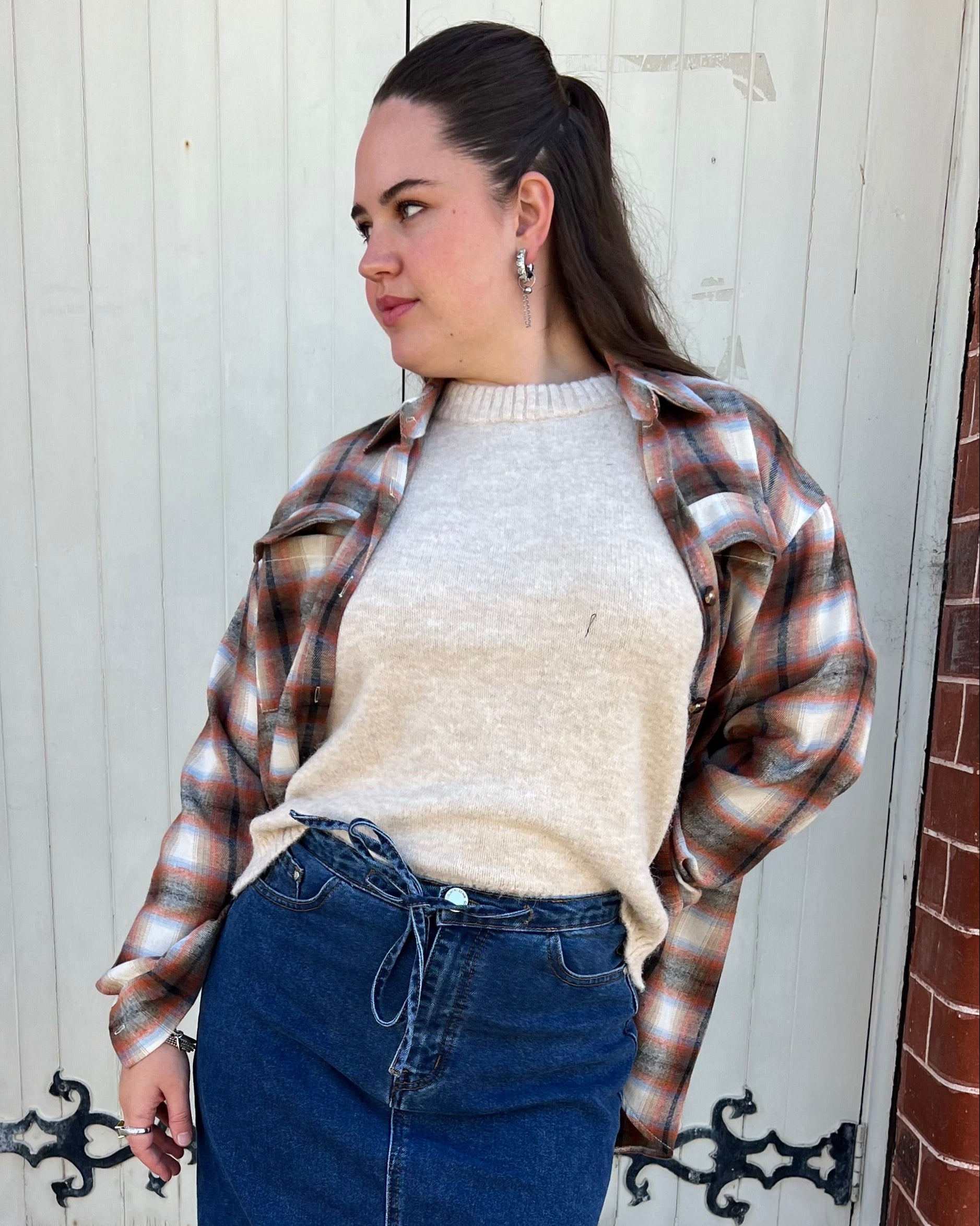 JOAN  FLANNEL SHACKET RUST