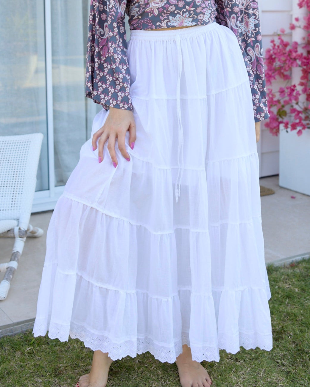 BELLA MAXI SKIRT WHITE