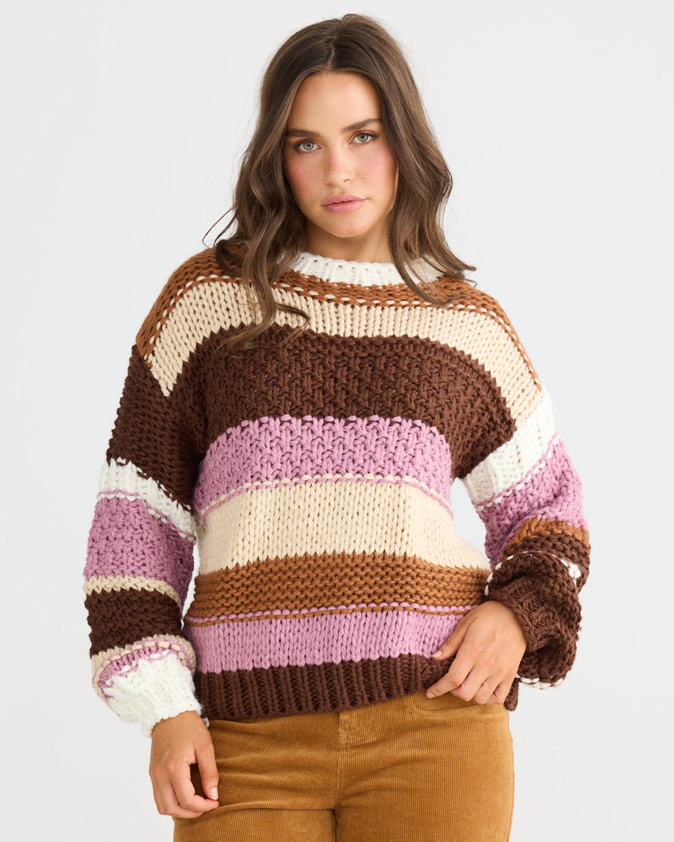 HUDSON KNIT BROWN MULTI