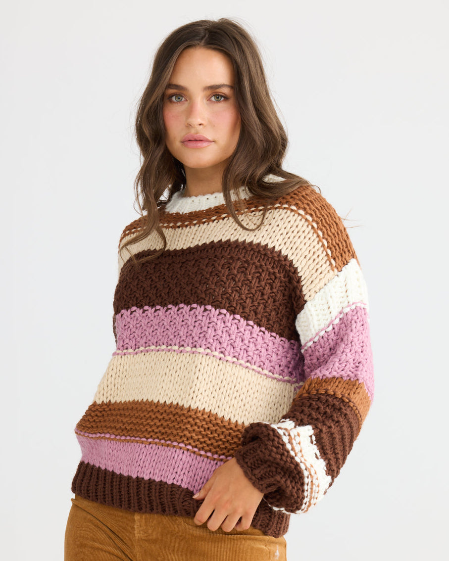 HUDSON KNIT BROWN MULTI