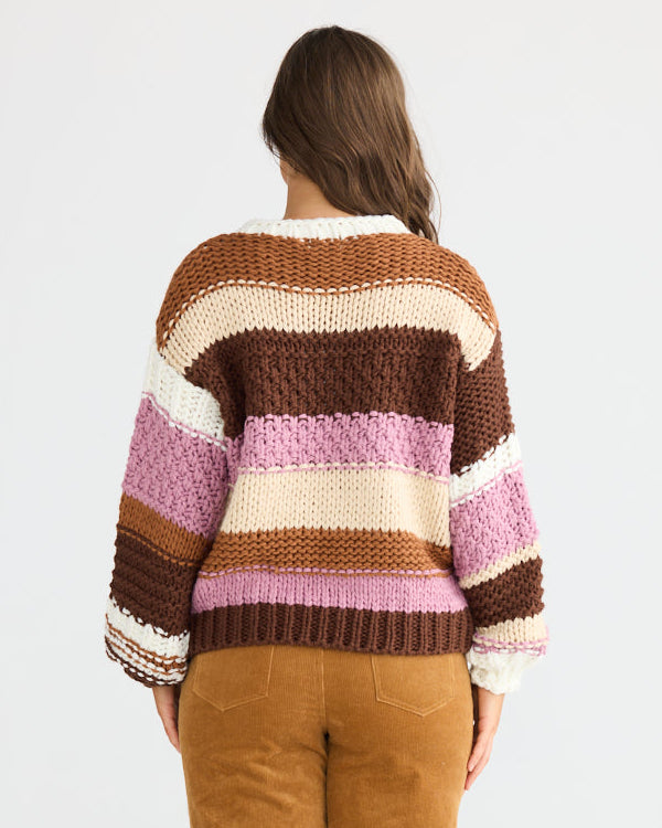 HUDSON KNIT BROWN MULTI