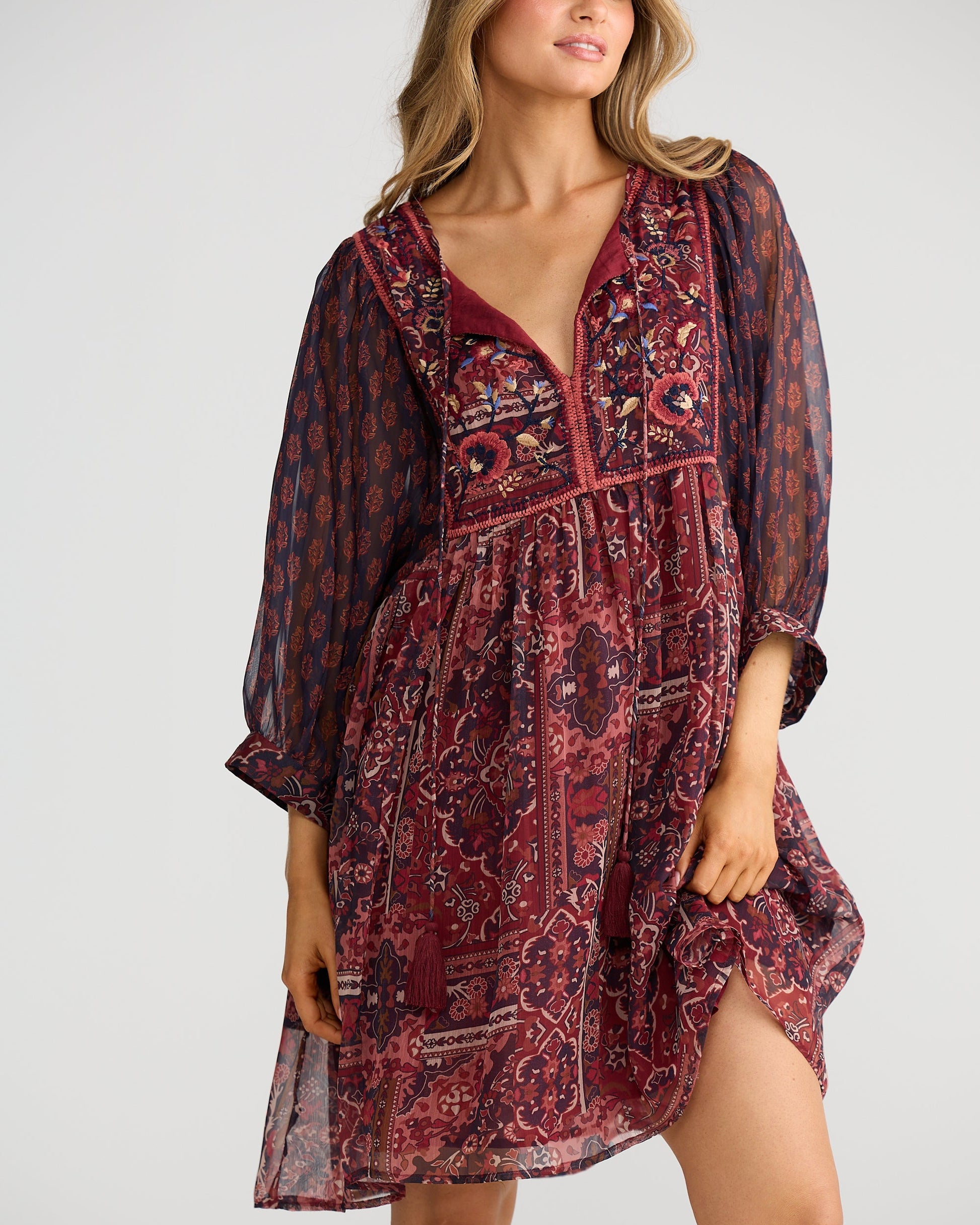 WISTERIA MINI DRESS MYSTIC WEAVE