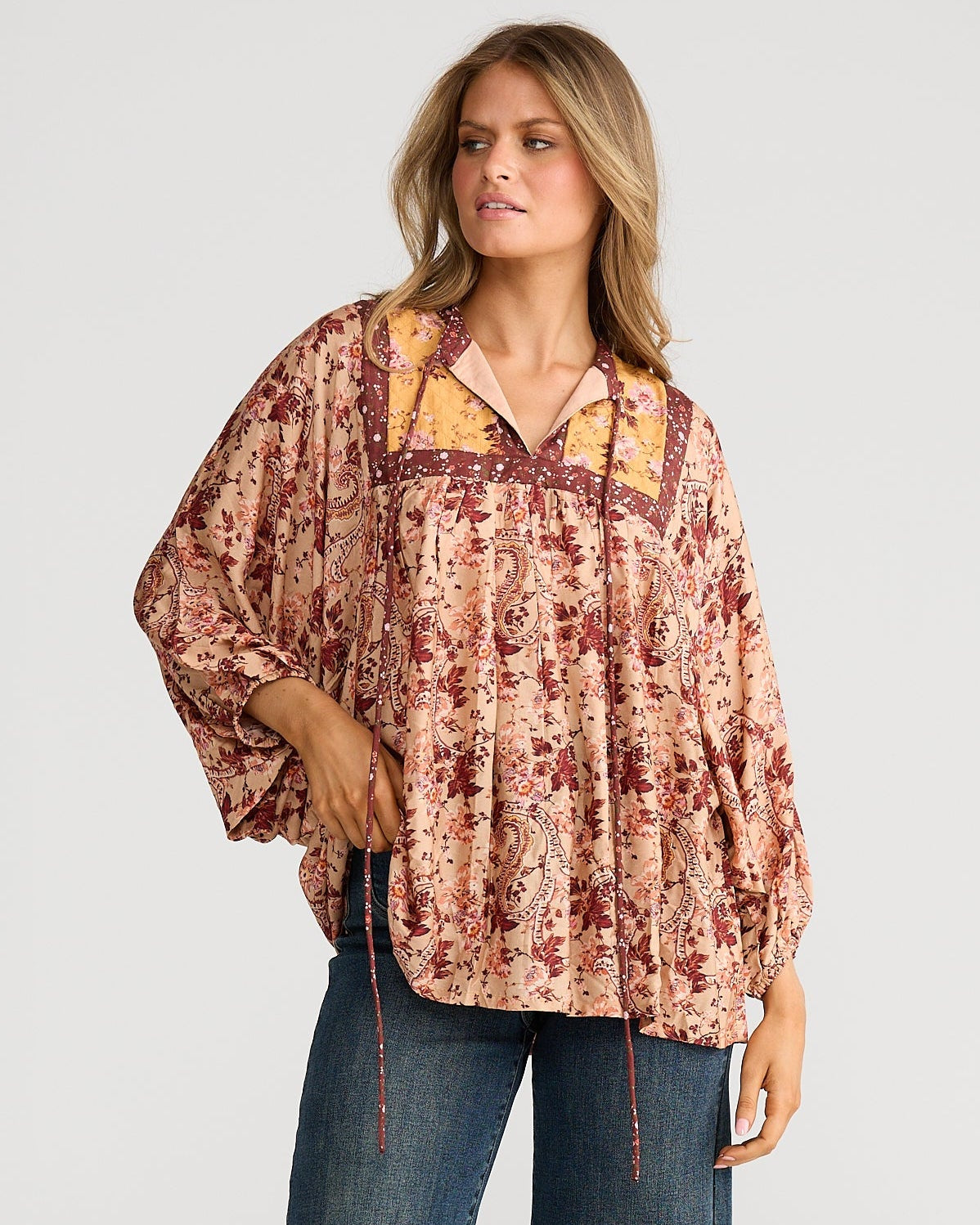 ISLA TOP BEIGE WILDFLOWER