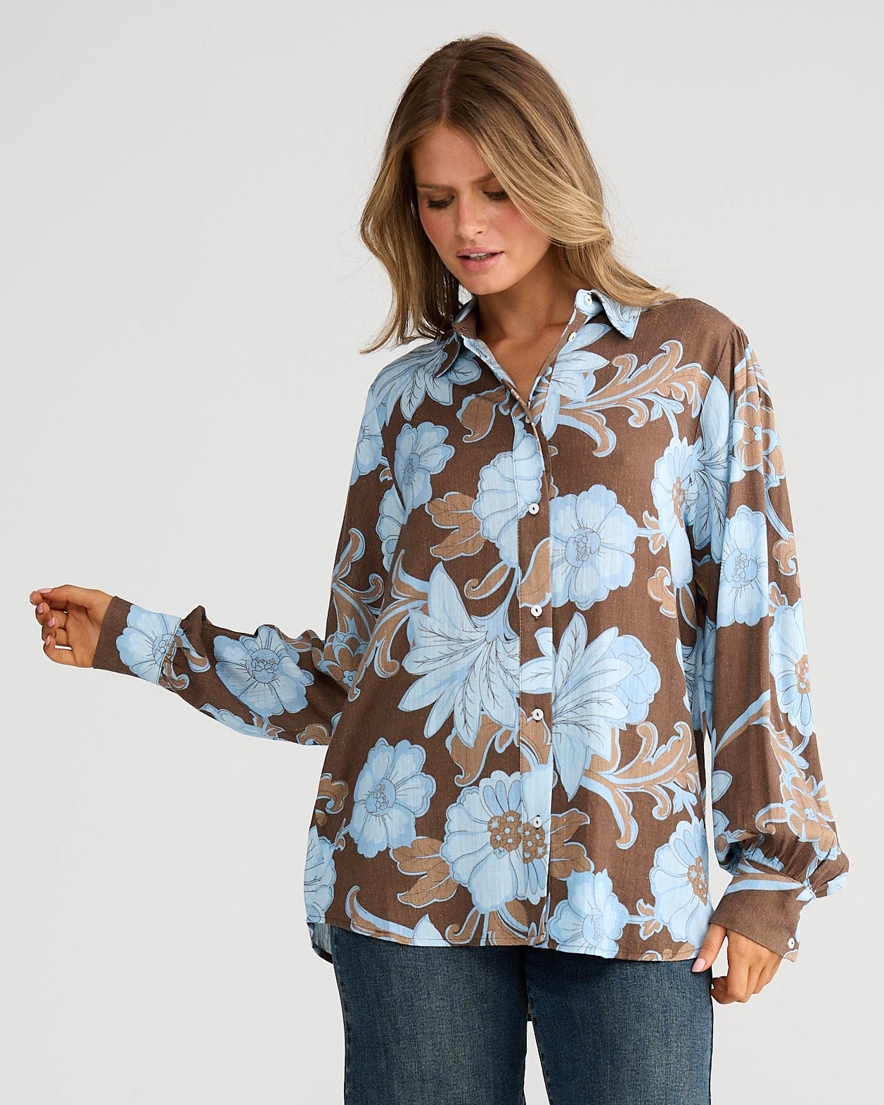 FLOWER CHILD SHIRT CHOCOLATE IBIZA