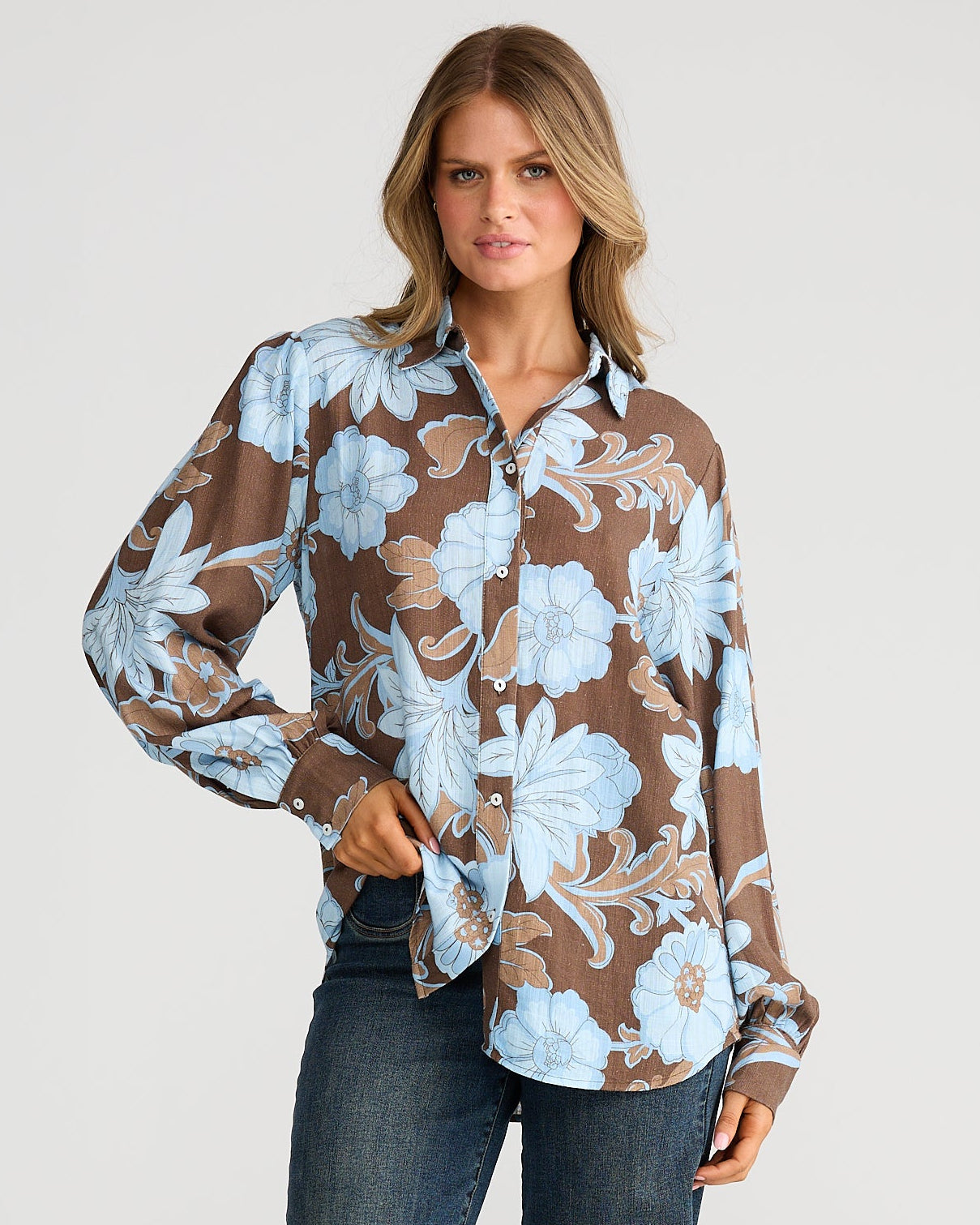 FLOWER CHILD SHIRT CHOCOLATE IBIZA