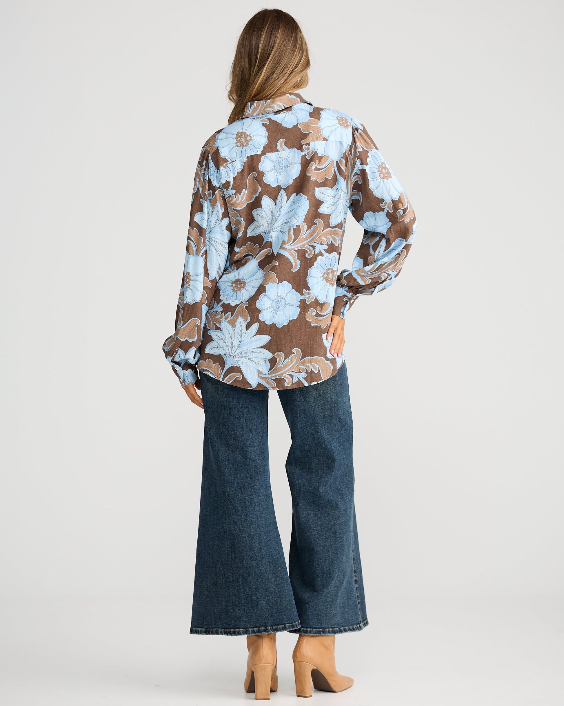 FLOWER CHILD SHIRT CHOCOLATE IBIZA