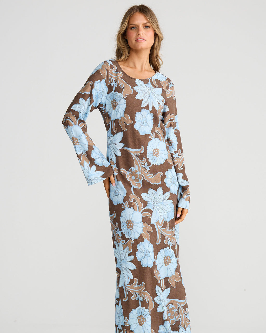 STARDUST MAXI DRESS CHOCOLATE IBIZA