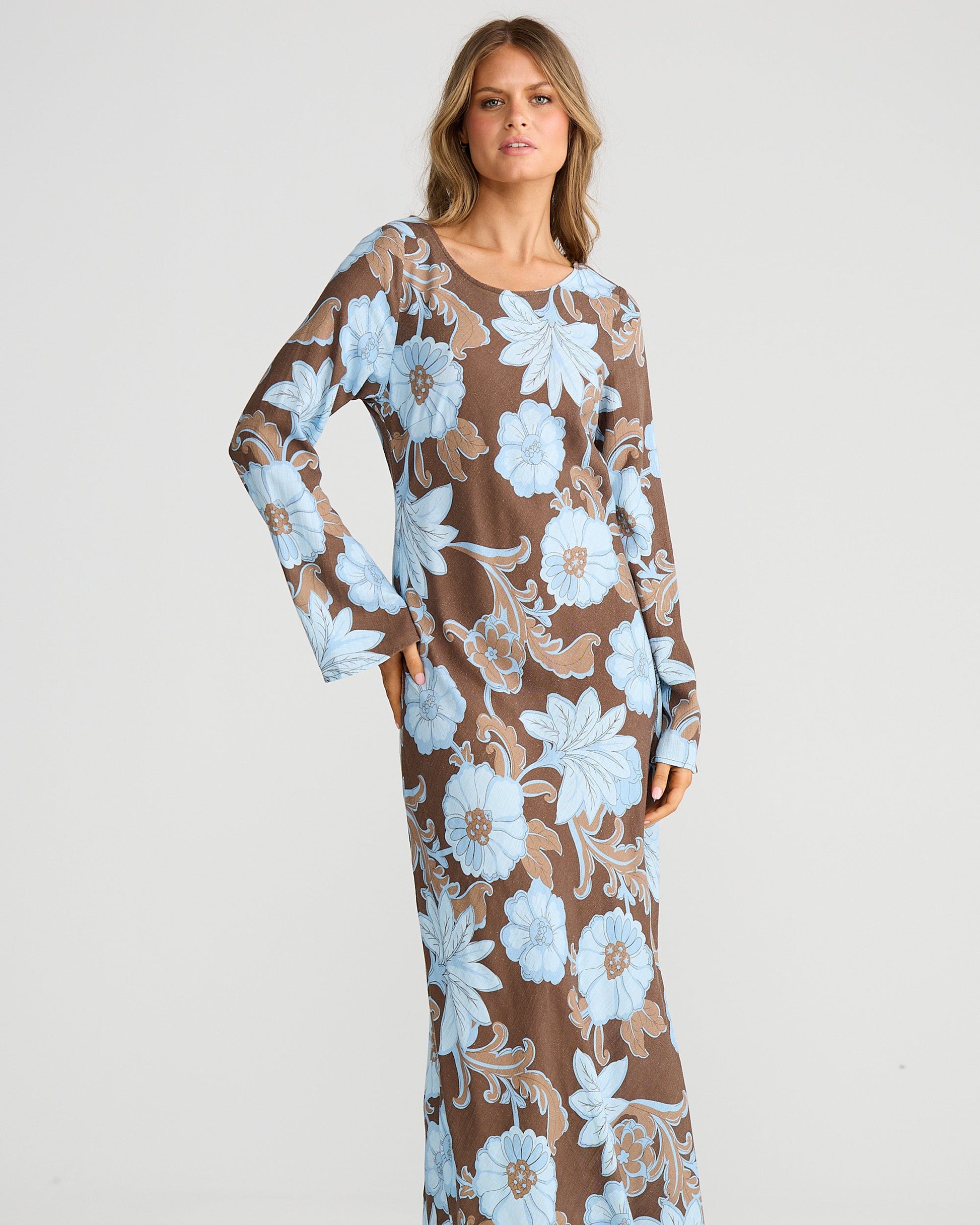 STARDUST MAXI DRESS CHOCOLATE IBIZA