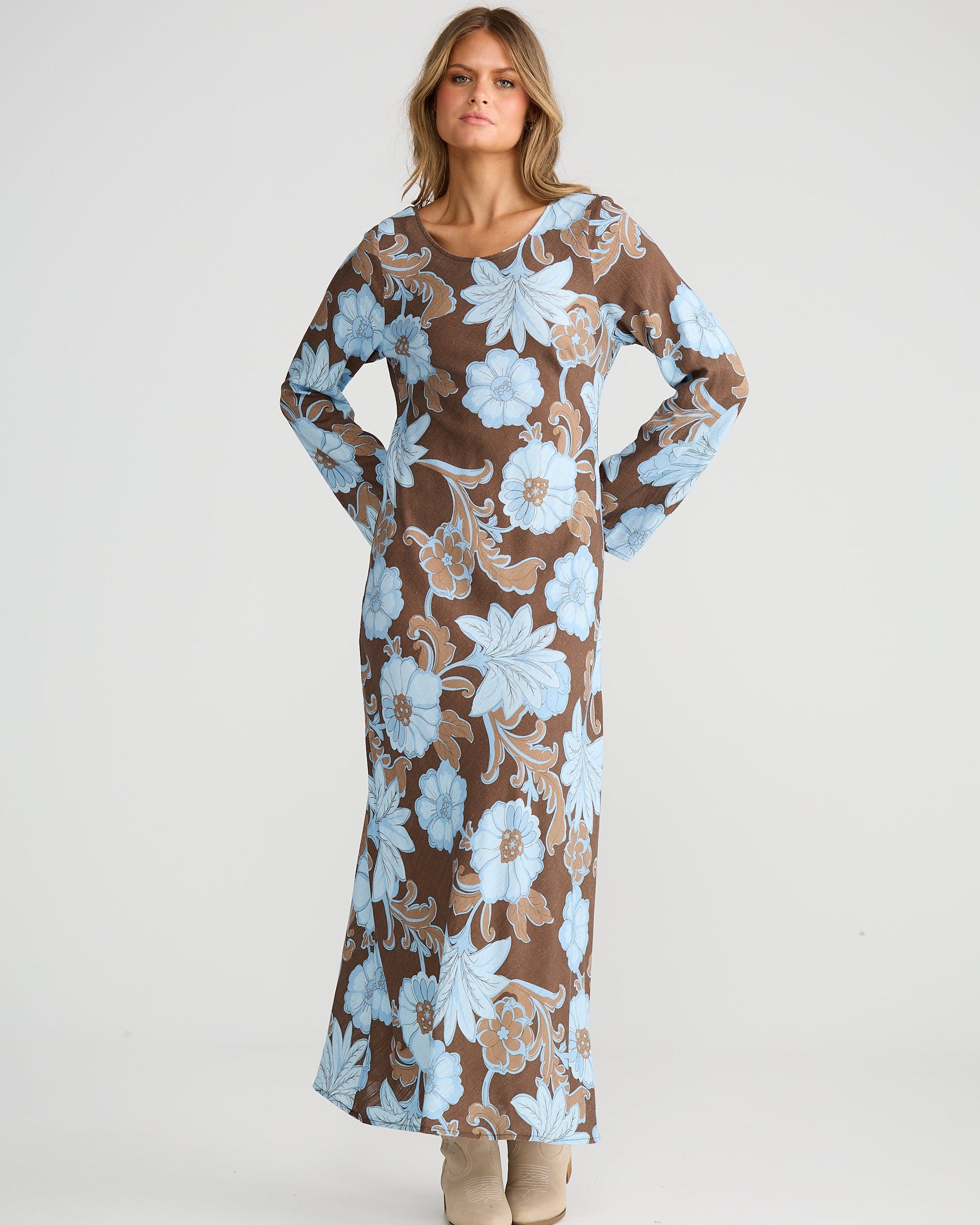 STARDUST MAXI DRESS CHOCOLATE IBIZA