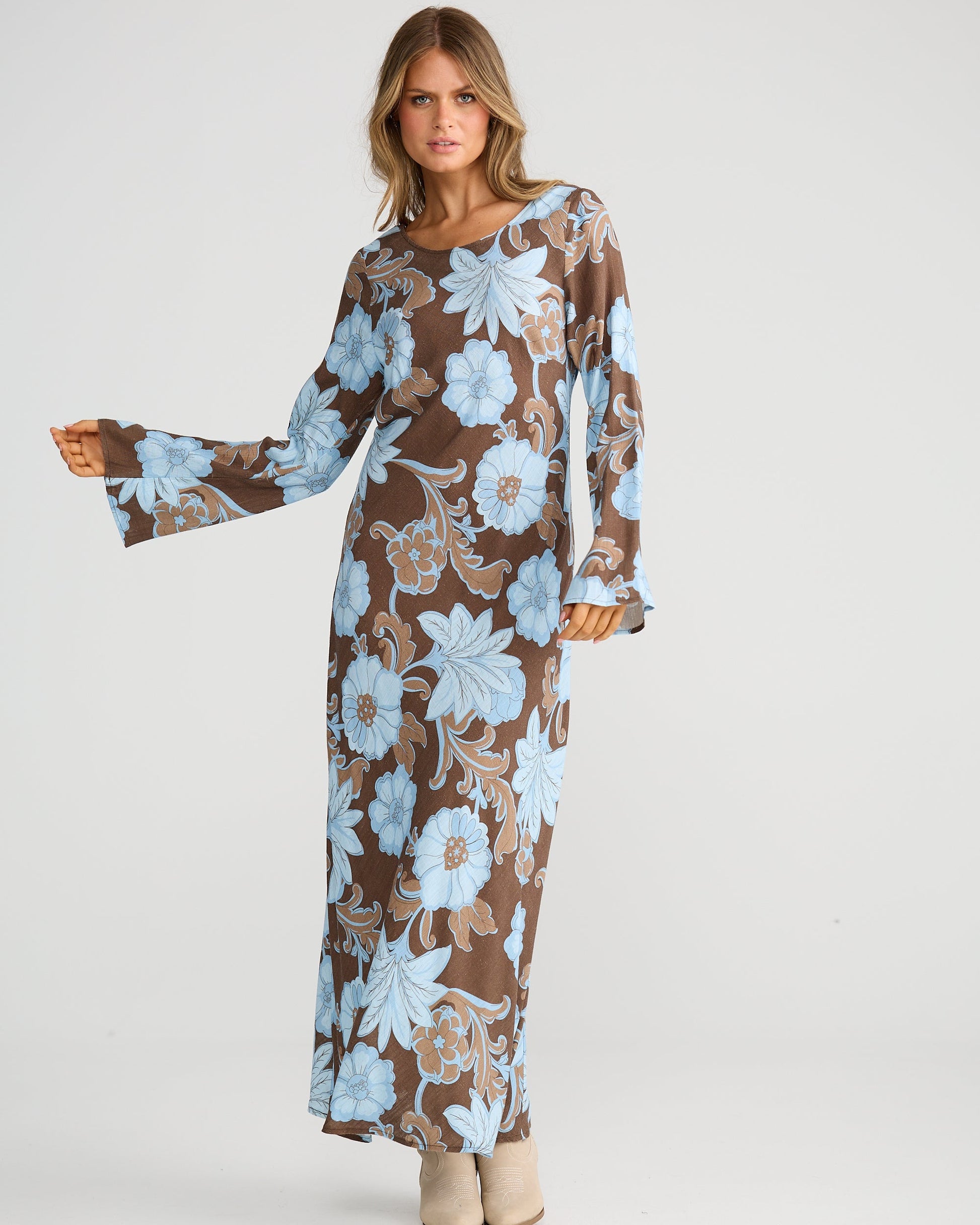 STARDUST MAXI DRESS CHOCOLATE IBIZA