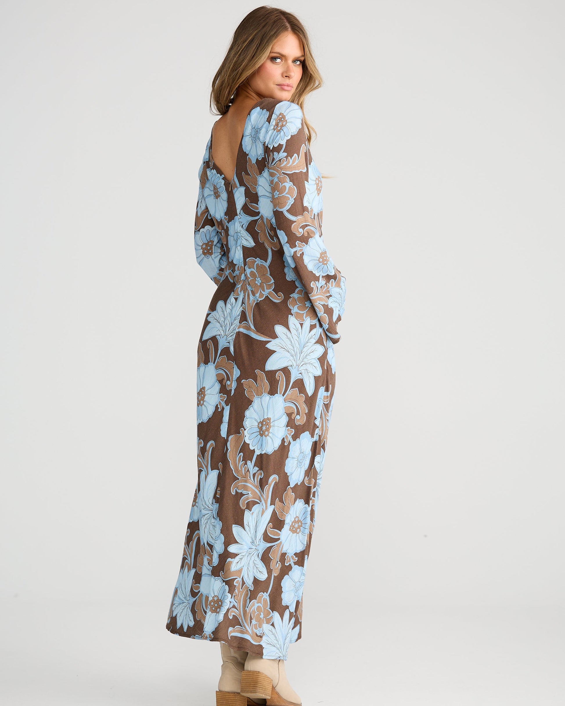 STARDUST MAXI DRESS CHOCOLATE IBIZA