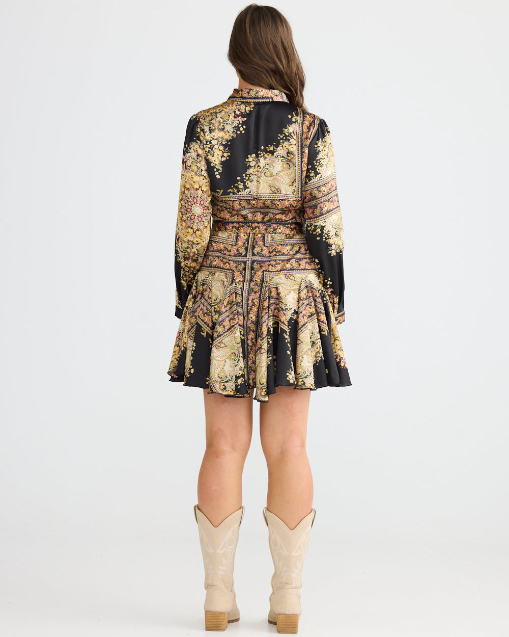 CLOVE MINI DRESS BLACK PAISLEY