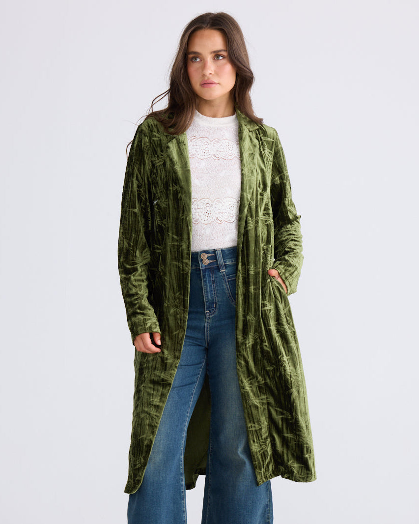 ARIES VELVET JACKET OLIVE