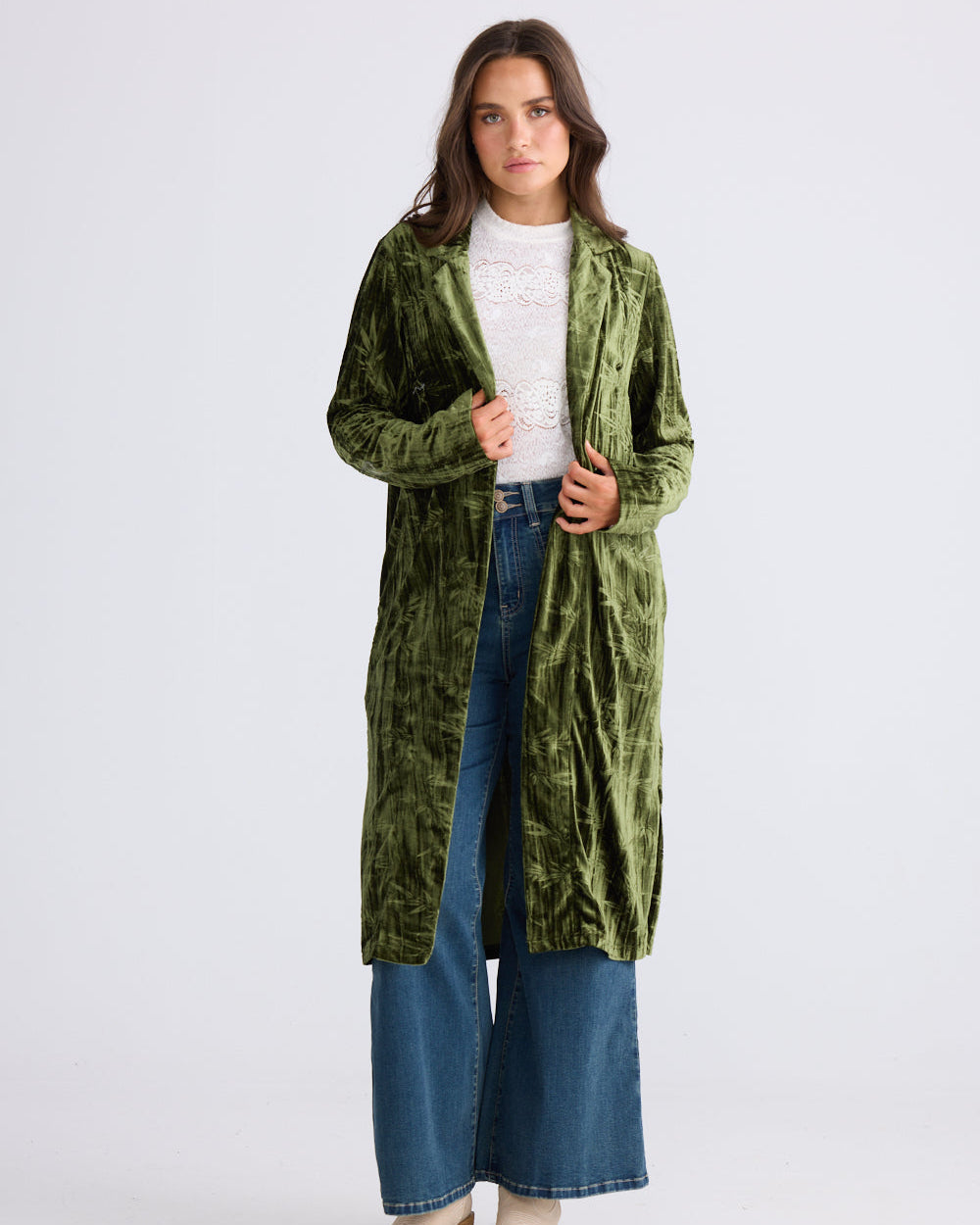ARIES VELVET JACKET OLIVE