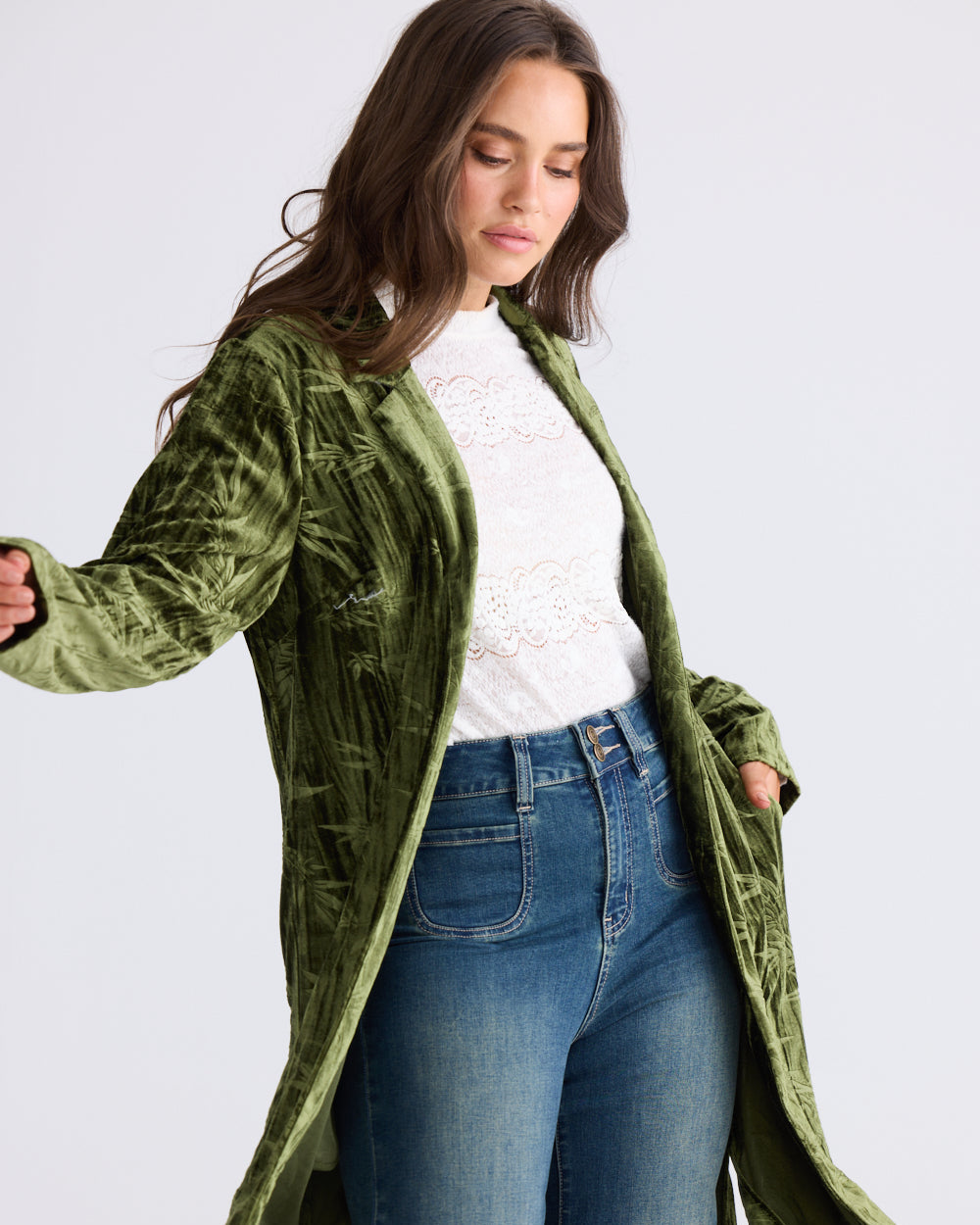 ARIES VELVET JACKET OLIVE