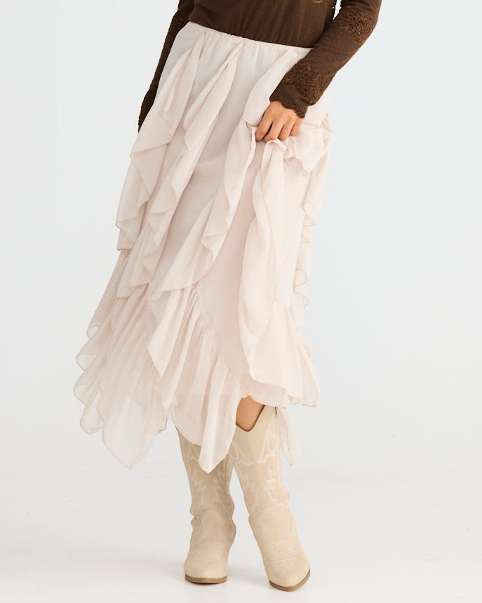 RAFAEL MIDI SKIRT ALMOND