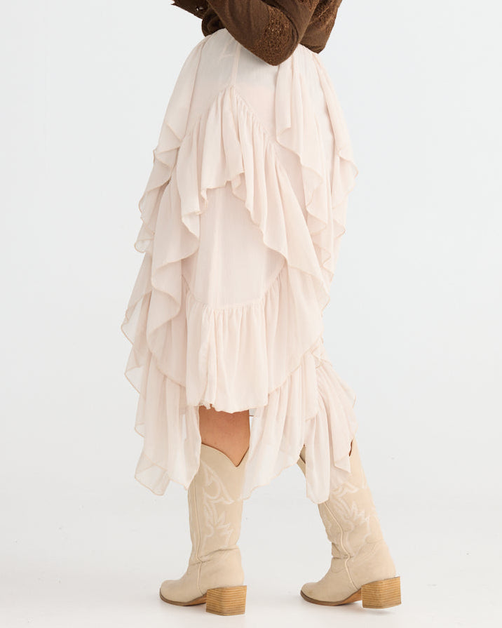 RAFAEL MIDI SKIRT ALMOND