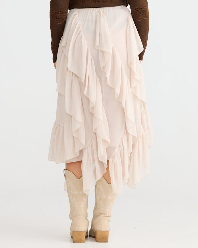 RAFAEL MIDI SKIRT ALMOND