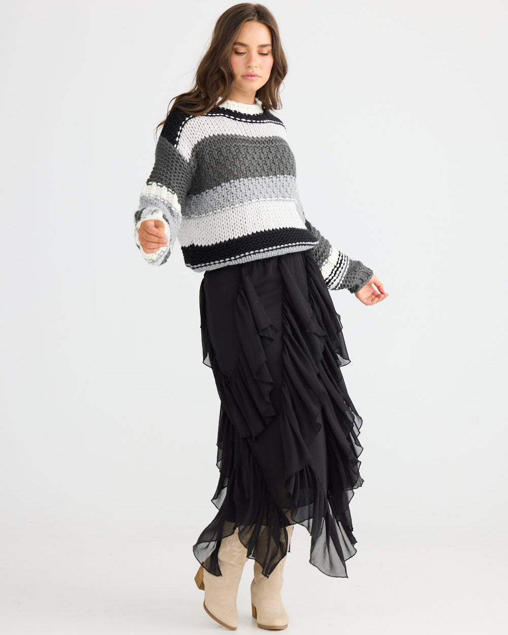 RAFAEL MIDI SKIRT BLACK