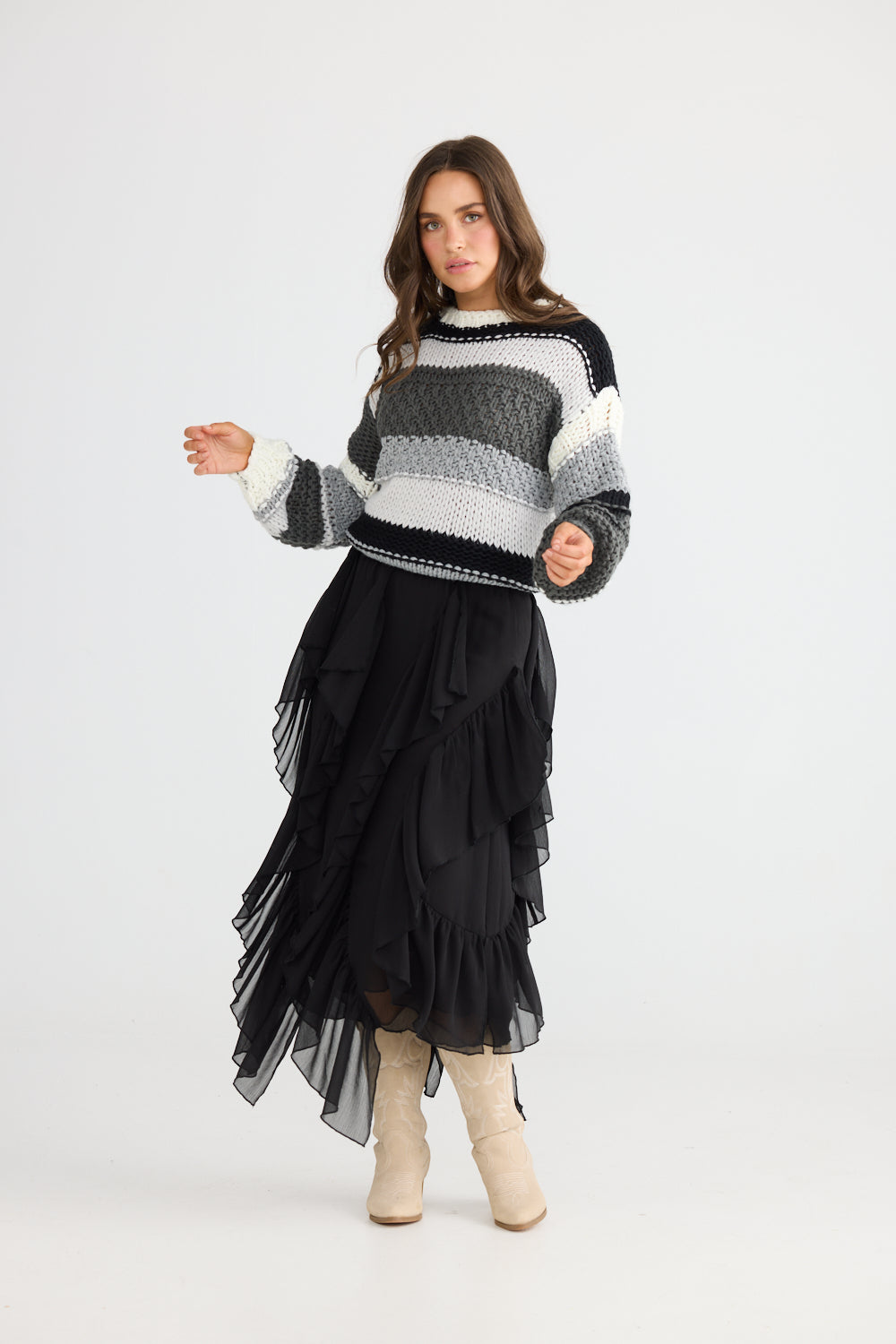 RAFAEL MIDI SKIRT BLACK